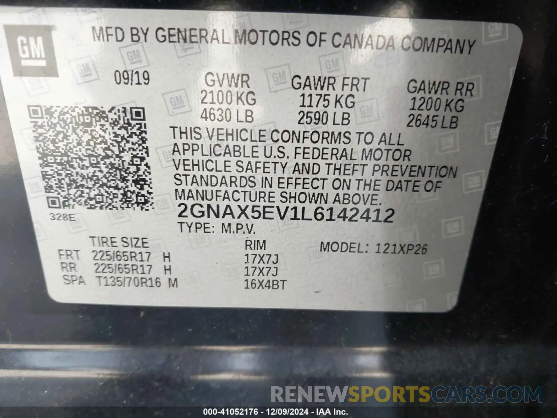 9 Photograph of a damaged car 2GNAX5EV1L6142412 CHEVROLET EQUINOX 2020