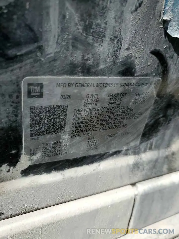 13 Photograph of a damaged car 2GNAX5EV6L6209246 CHEVROLET EQUINOX 2020