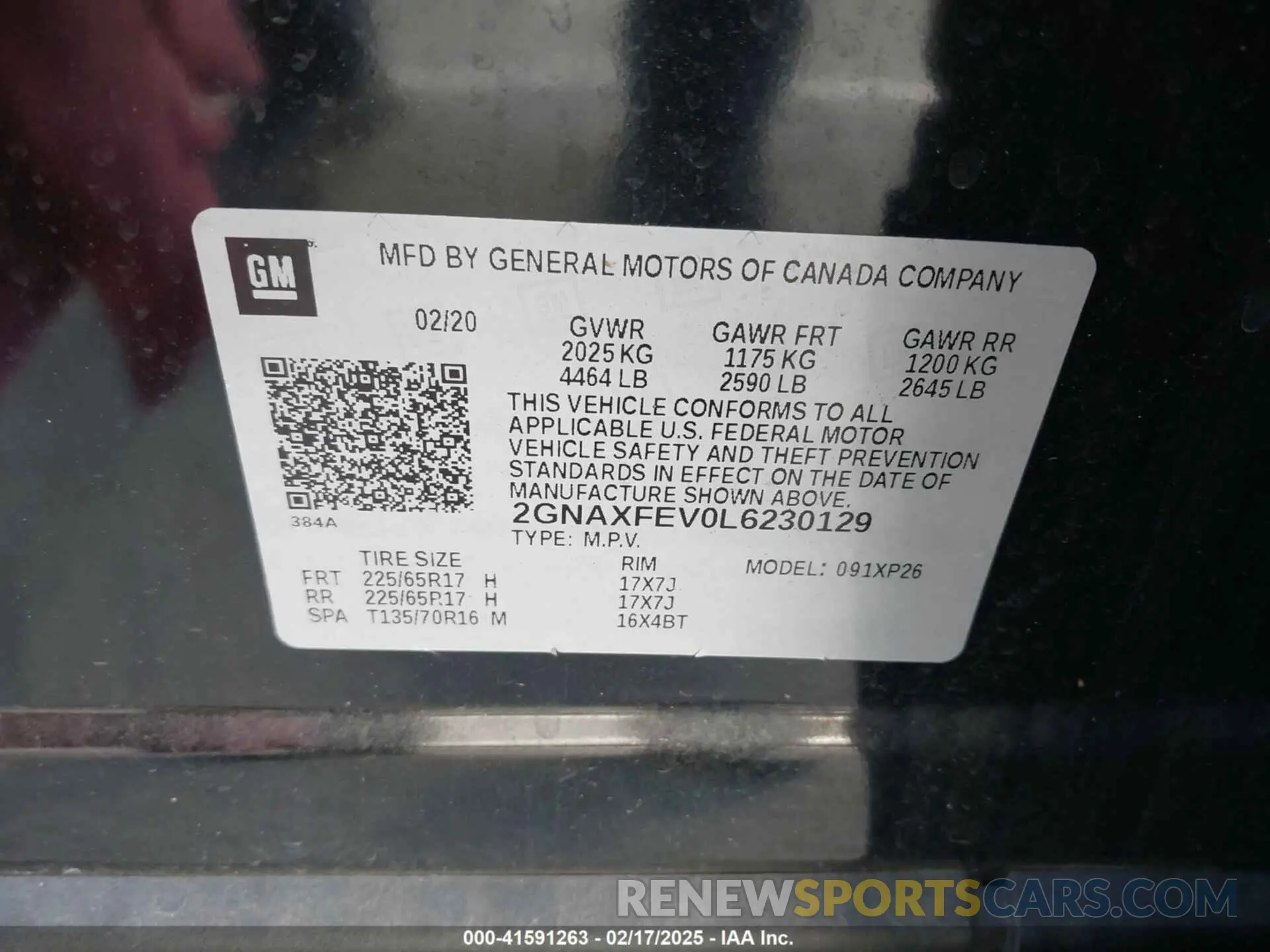 9 Photograph of a damaged car 2GNAXFEV0L6230129 CHEVROLET EQUINOX 2020