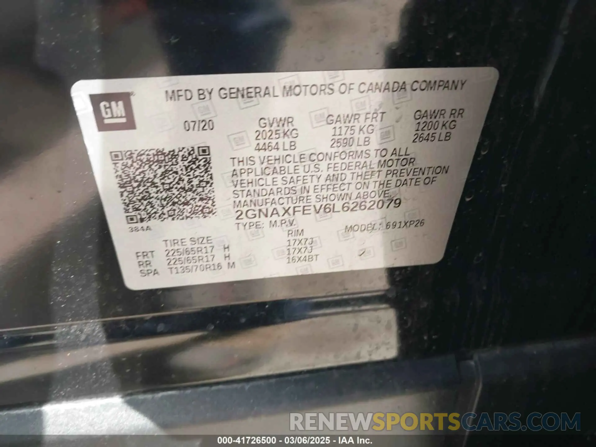 9 Photograph of a damaged car 2GNAXFEV6L6262079 CHEVROLET EQUINOX 2020