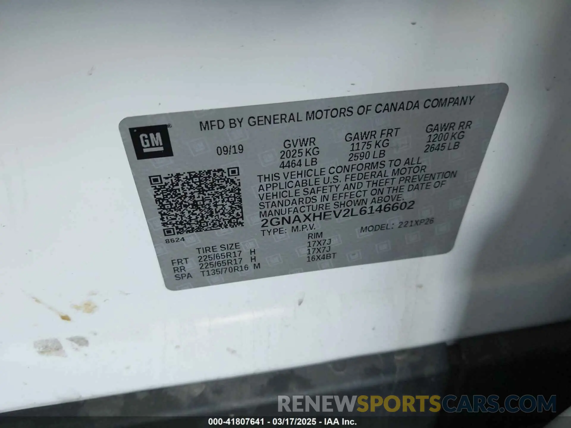 9 Photograph of a damaged car 2GNAXHEV2L6146602 CHEVROLET EQUINOX 2020
