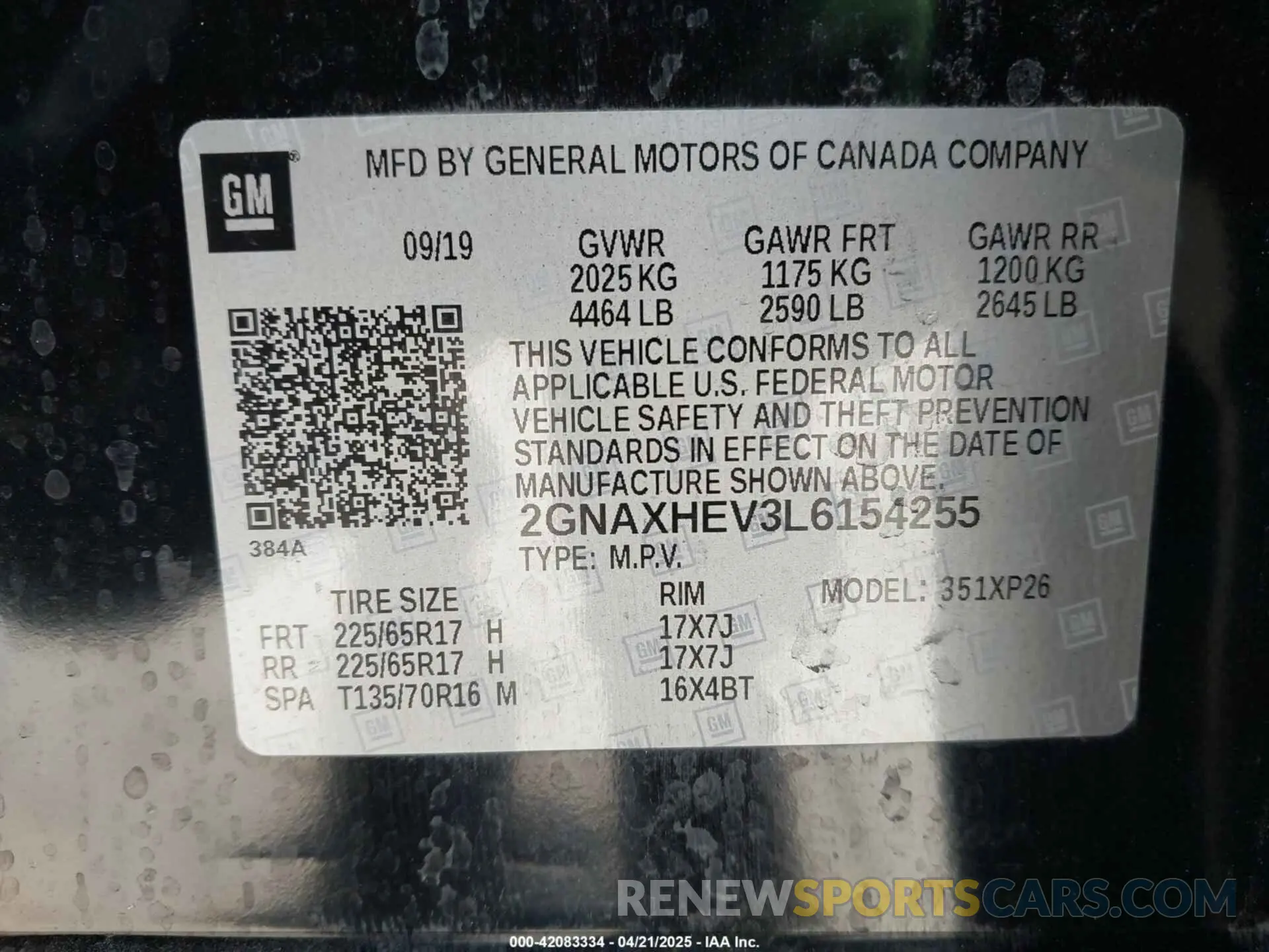 9 Photograph of a damaged car 2GNAXHEV3L6154255 CHEVROLET EQUINOX 2020