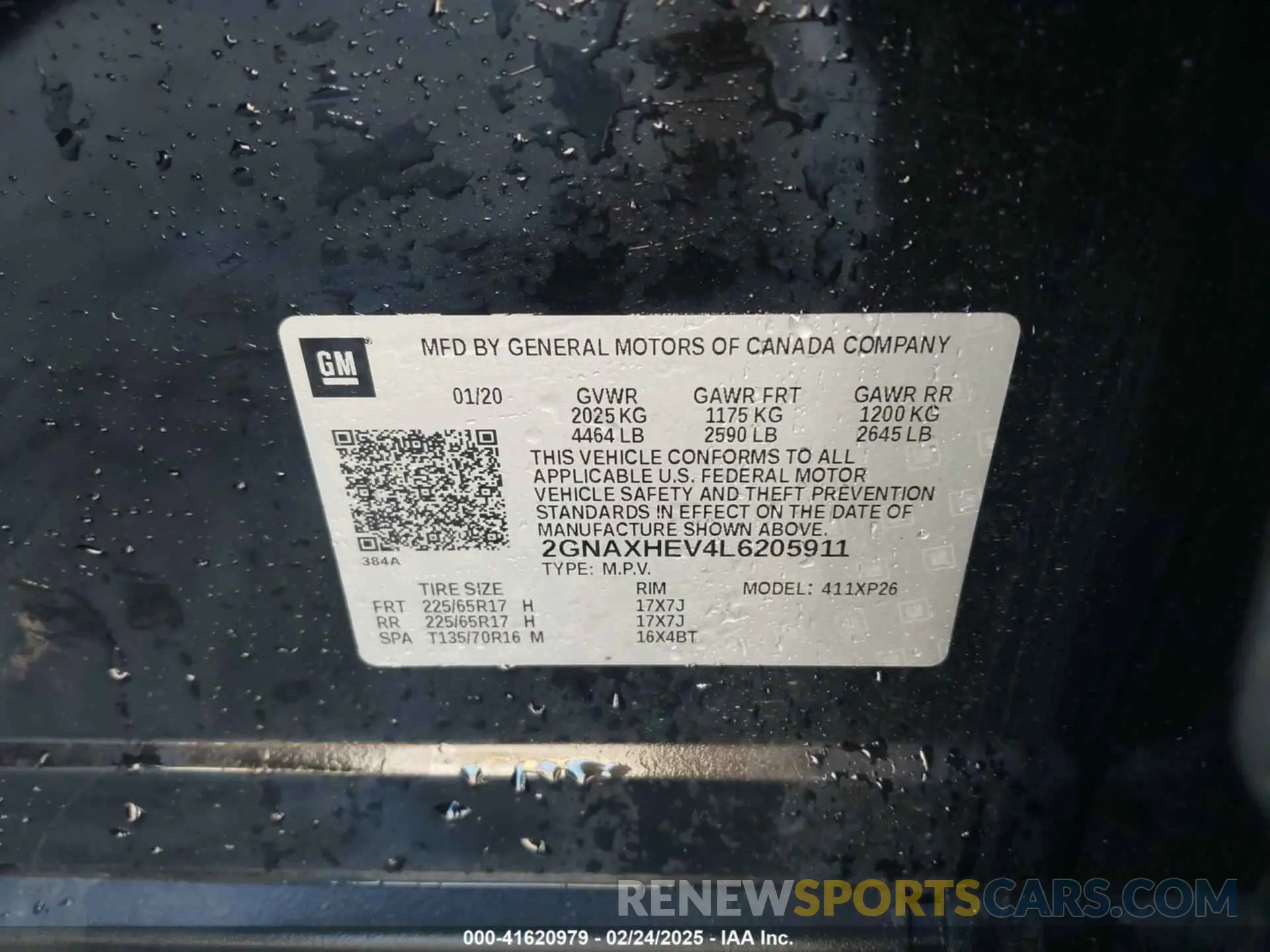 9 Photograph of a damaged car 2GNAXHEV4L6205911 CHEVROLET EQUINOX 2020