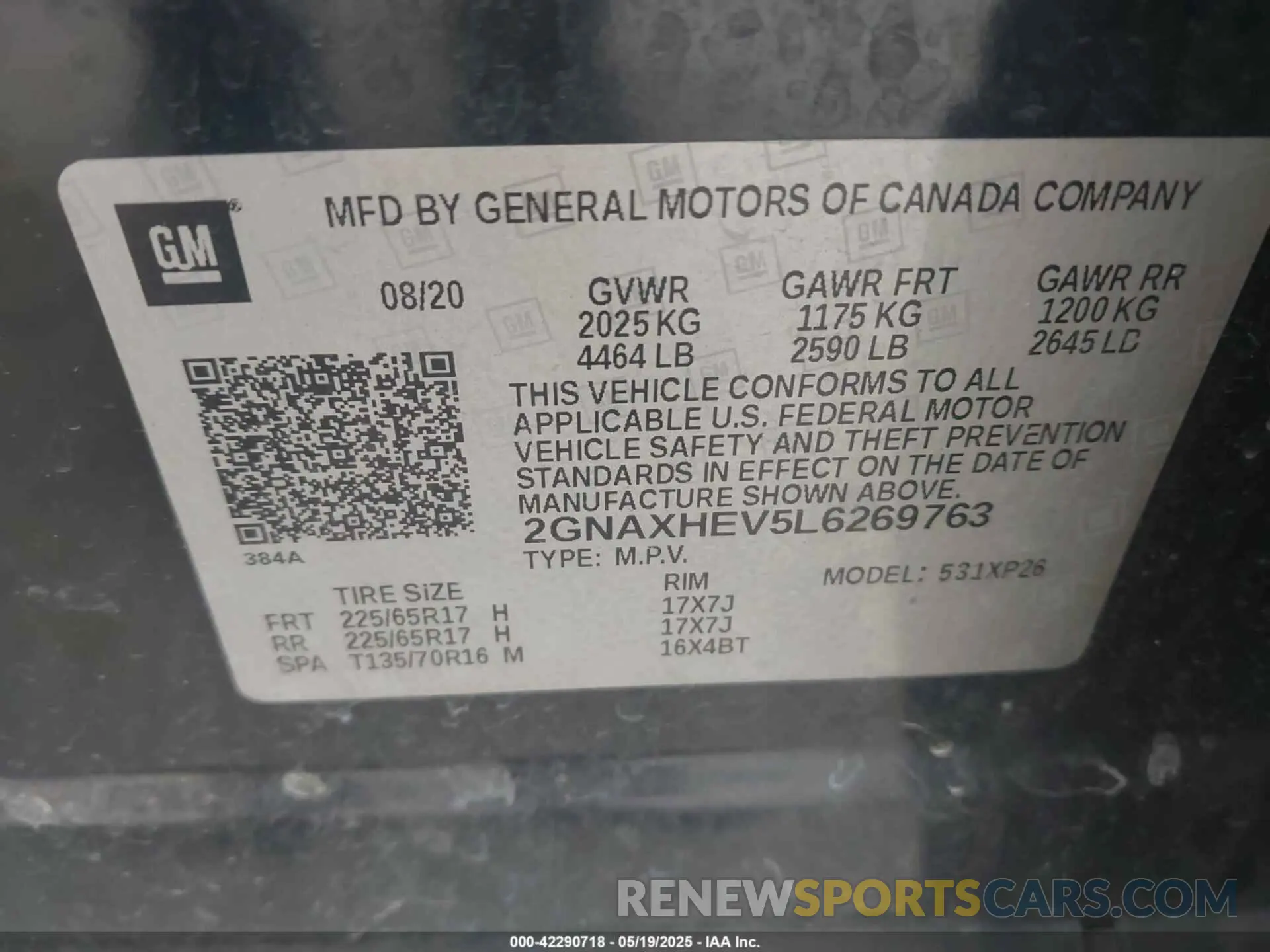 9 Photograph of a damaged car 2GNAXHEV5L6269763 CHEVROLET EQUINOX 2020