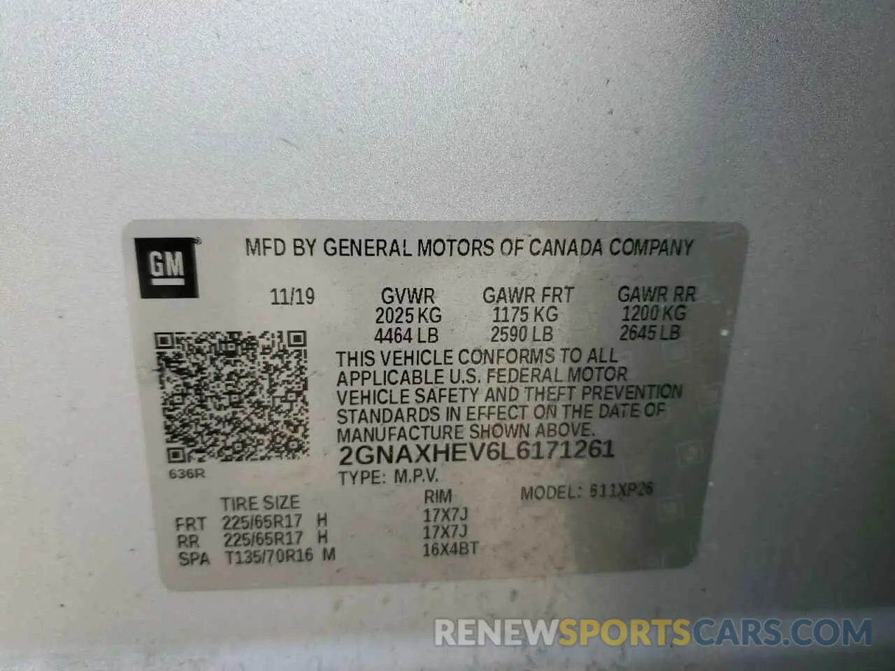 15 Photograph of a damaged car 2GNAXHEV6L6171261 CHEVROLET EQUINOX 2020