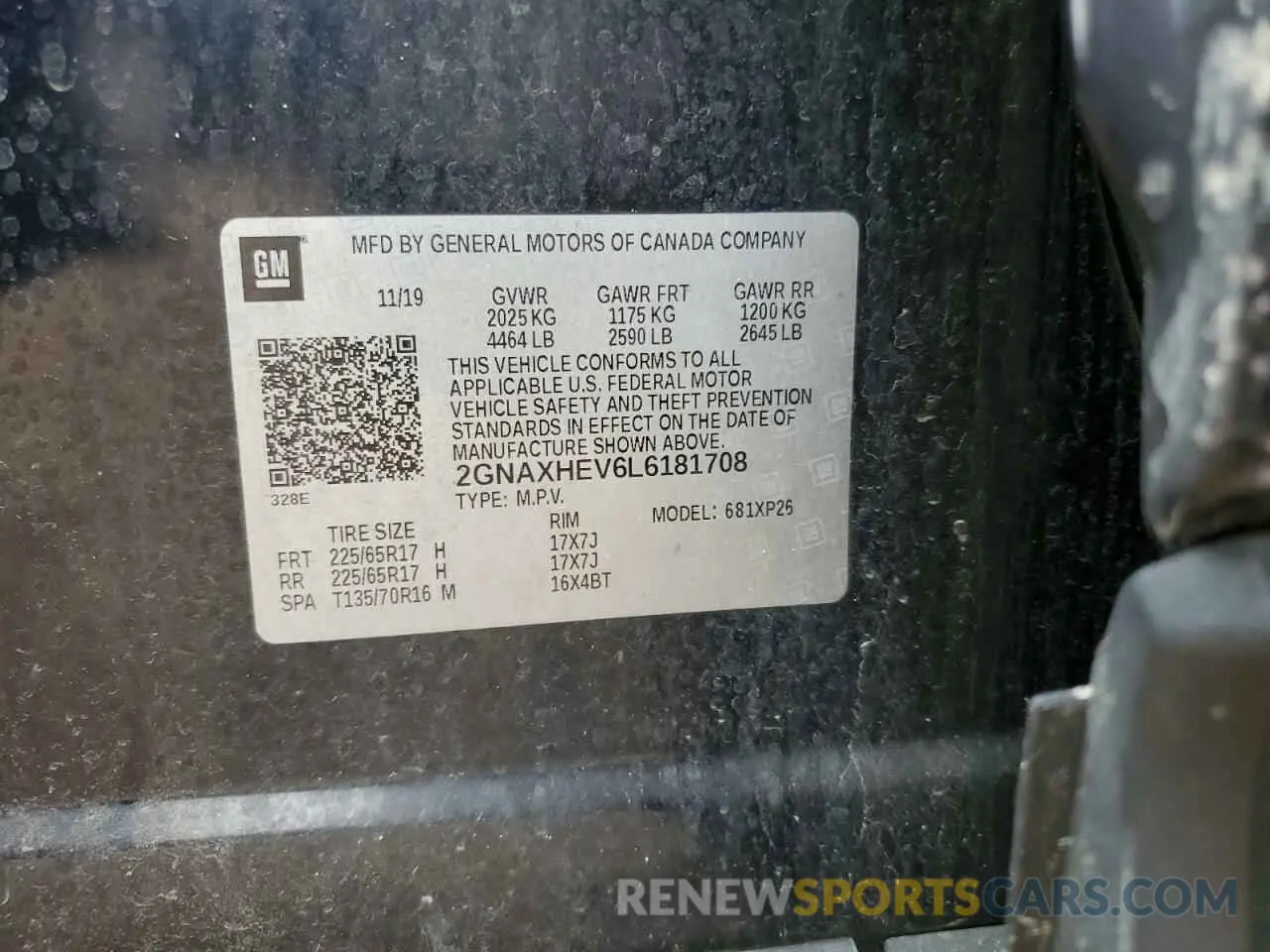 12 Photograph of a damaged car 2GNAXHEV6L6181708 CHEVROLET EQUINOX 2020