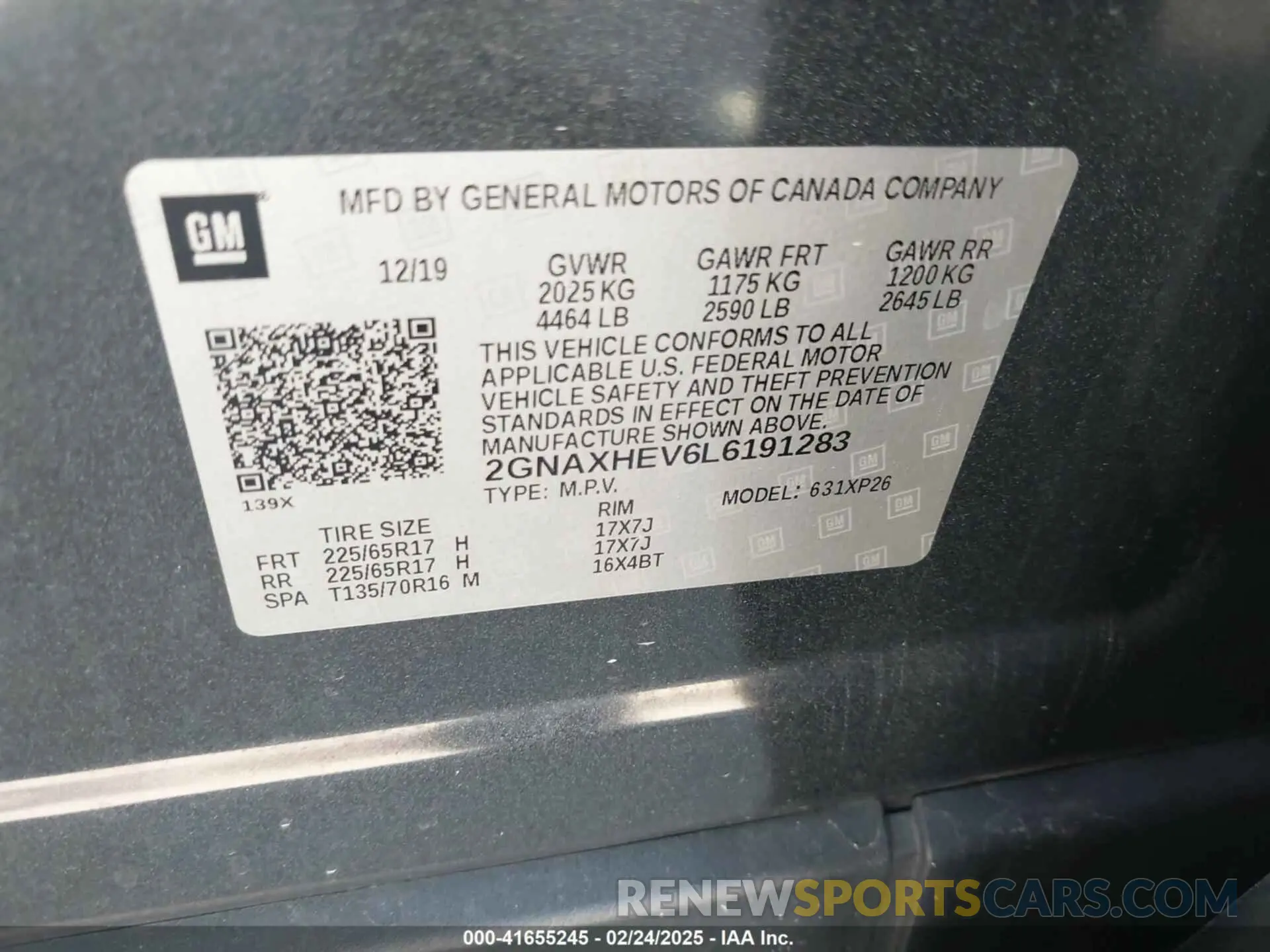 9 Photograph of a damaged car 2GNAXHEV6L6191283 CHEVROLET EQUINOX 2020