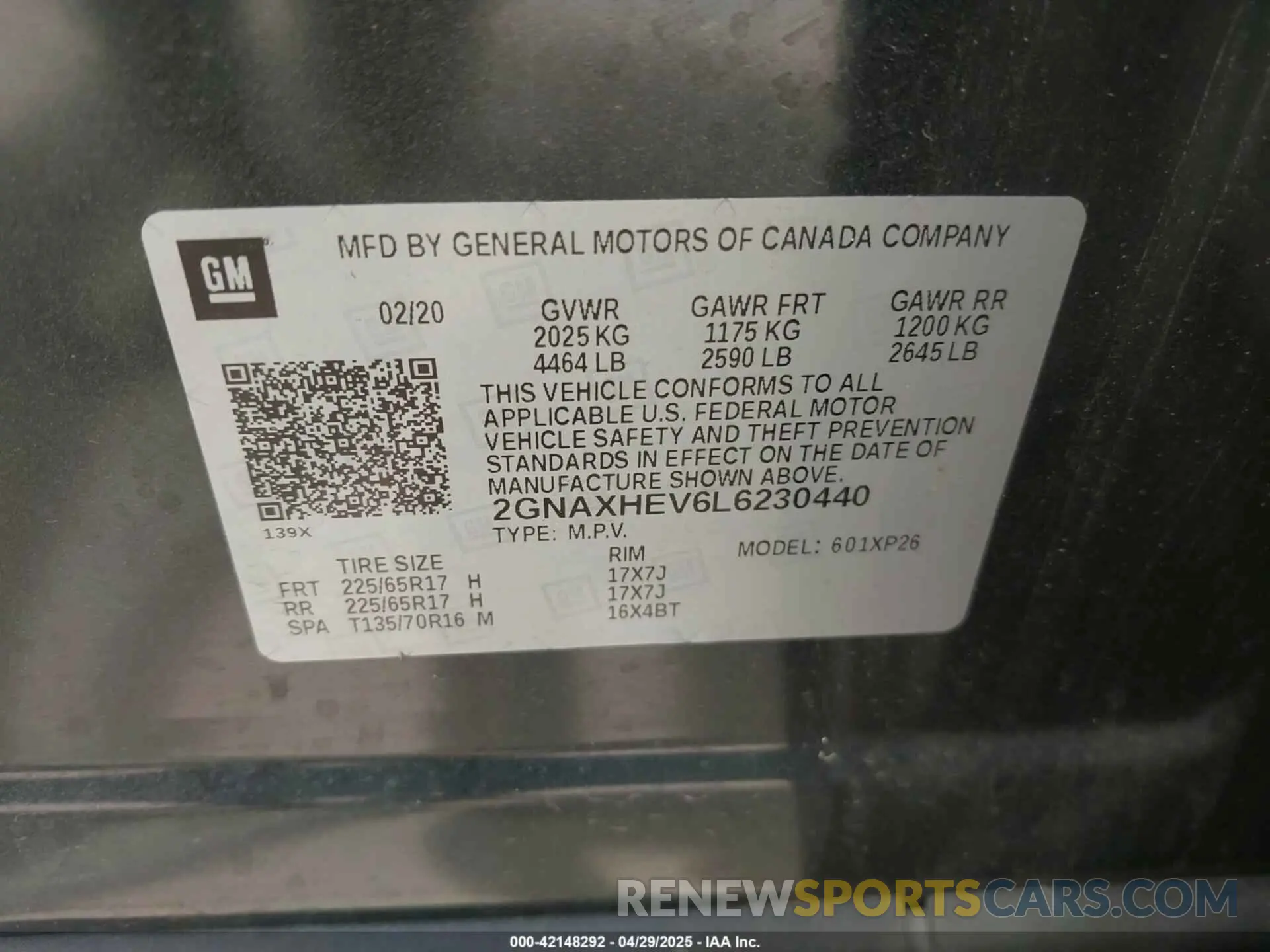 9 Photograph of a damaged car 2GNAXHEV6L6230440 CHEVROLET EQUINOX 2020