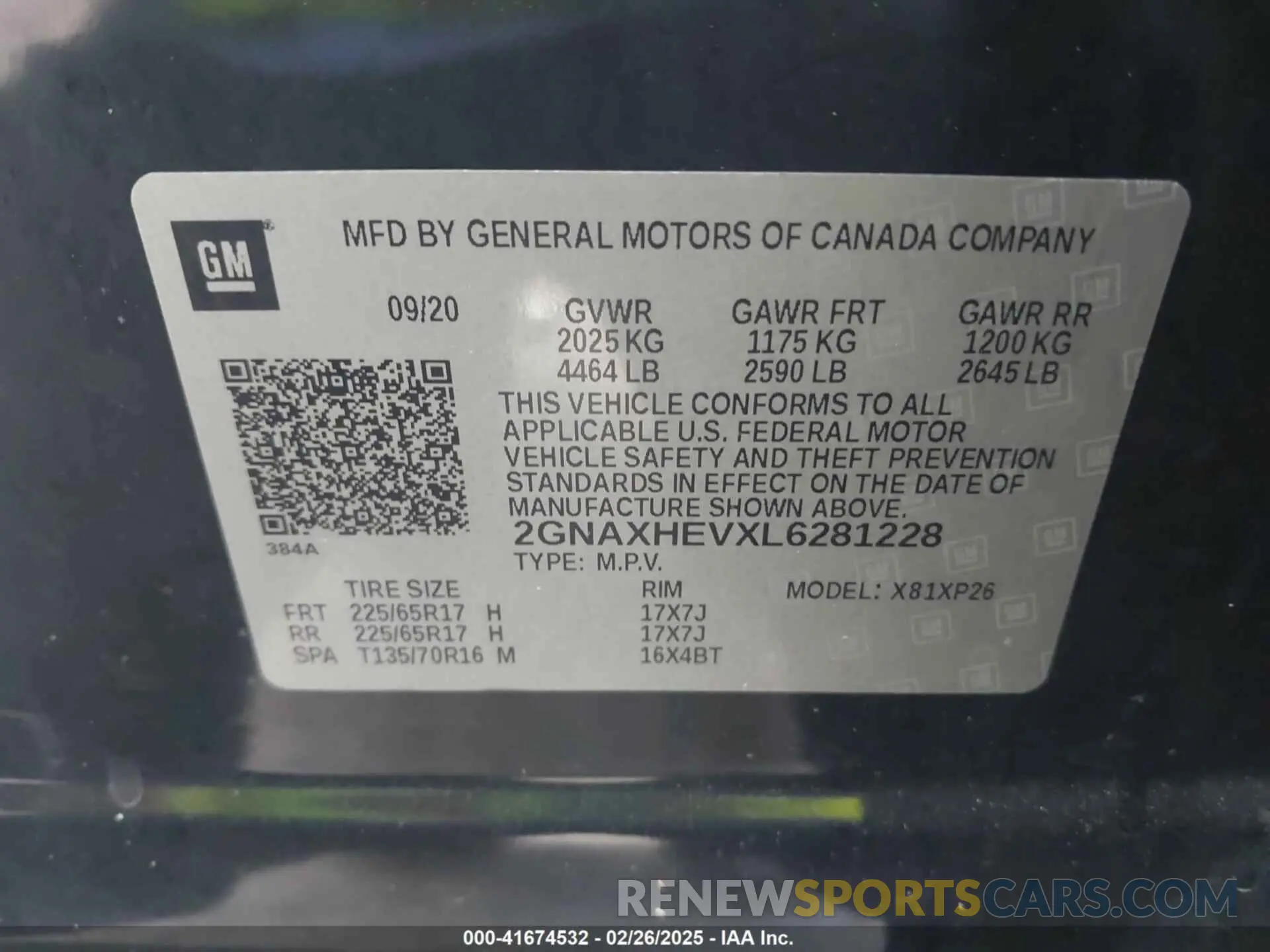 9 Photograph of a damaged car 2GNAXHEVXL6281228 CHEVROLET EQUINOX 2020