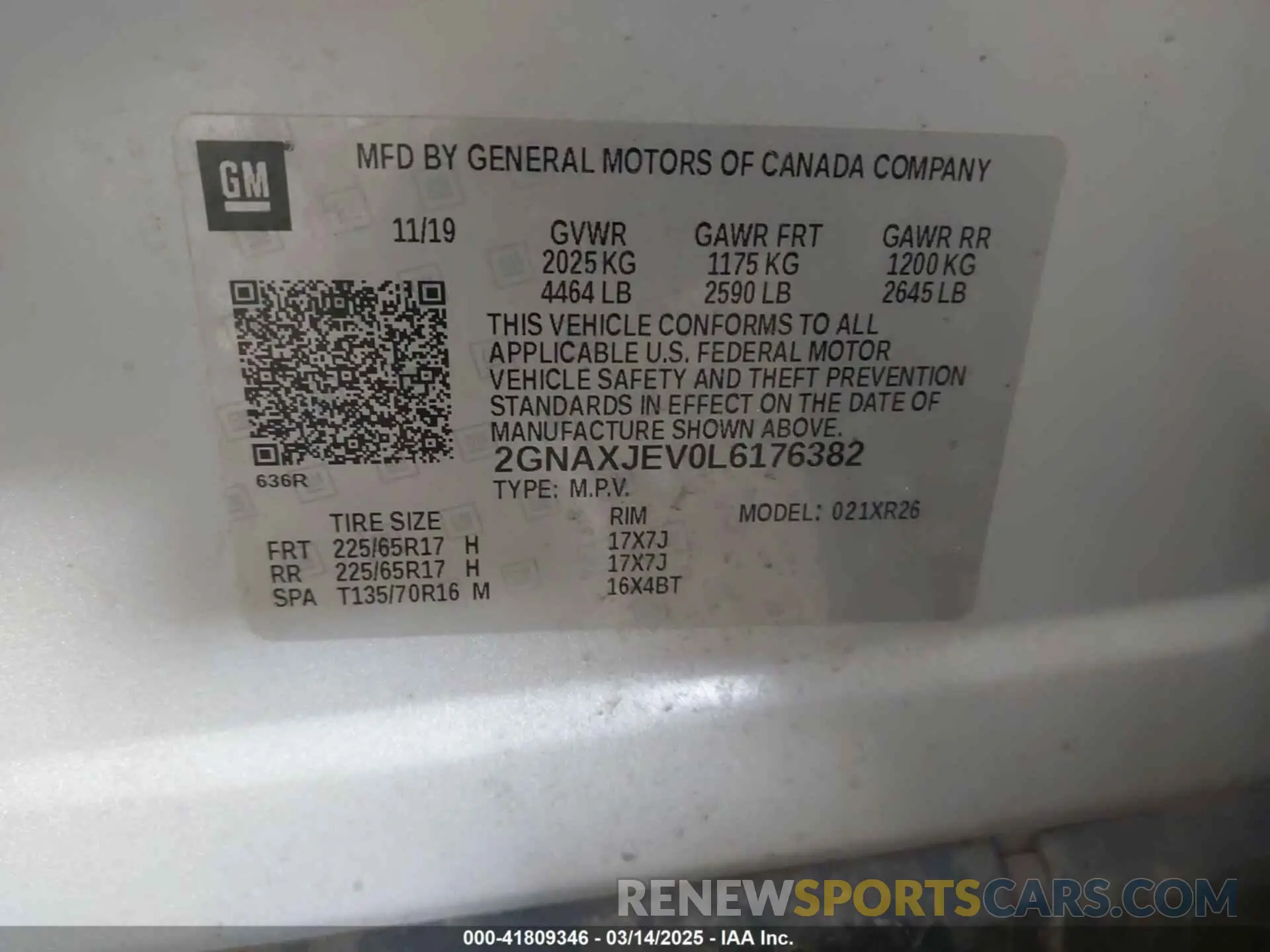 9 Photograph of a damaged car 2GNAXJEV0L6176382 CHEVROLET EQUINOX 2020