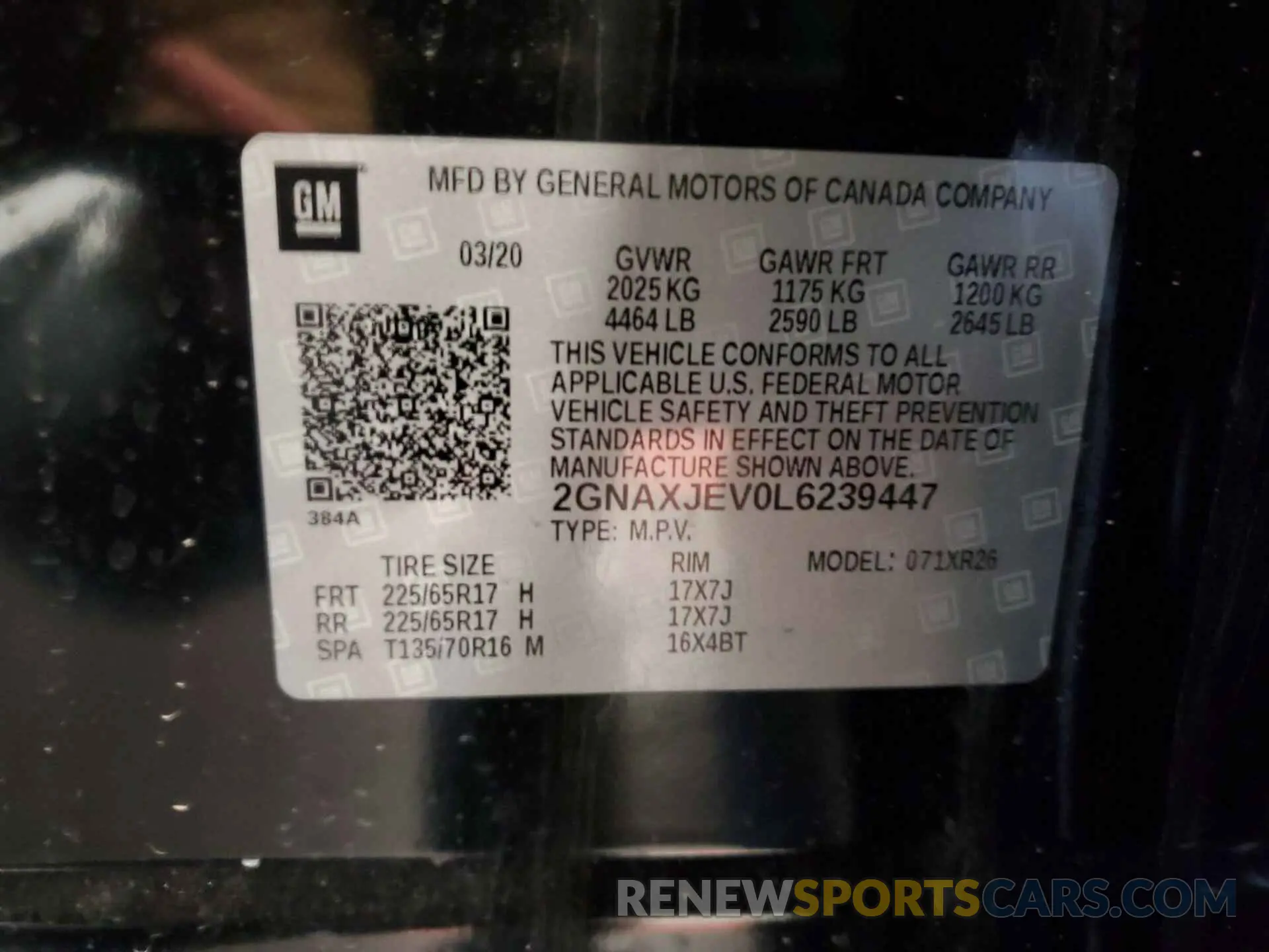 26 Photograph of a damaged car 2GNAXJEV0L6239447 CHEVROLET EQUINOX 2020