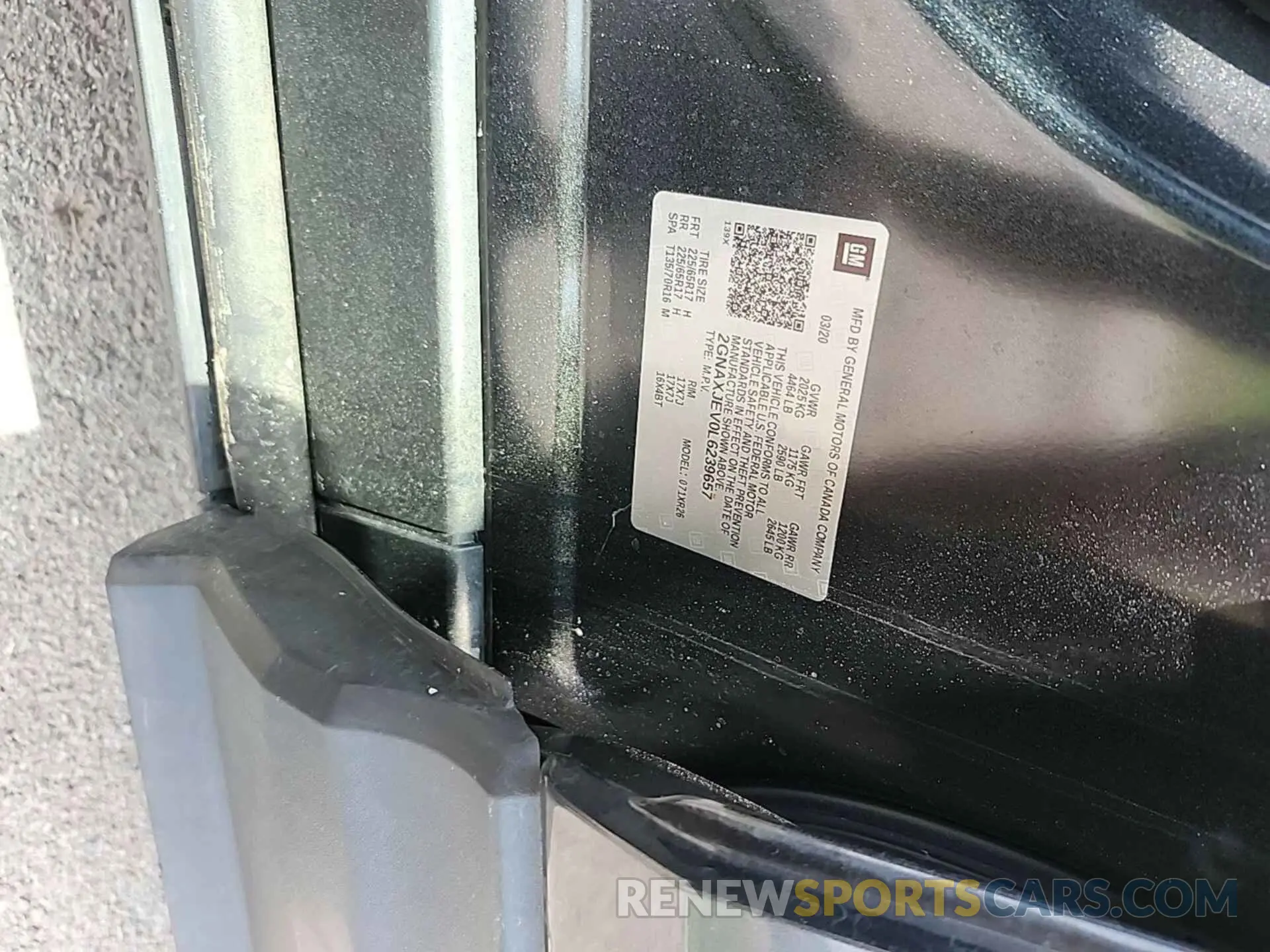 20 Photograph of a damaged car 2GNAXJEV0L6239657 CHEVROLET EQUINOX 2020