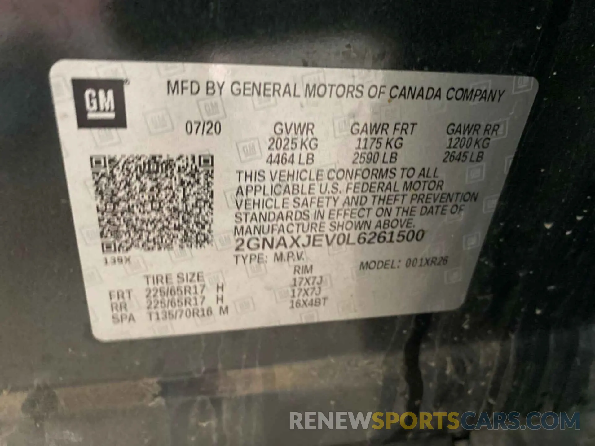 7 Photograph of a damaged car 2GNAXJEV0L6261500 CHEVROLET EQUINOX 2020