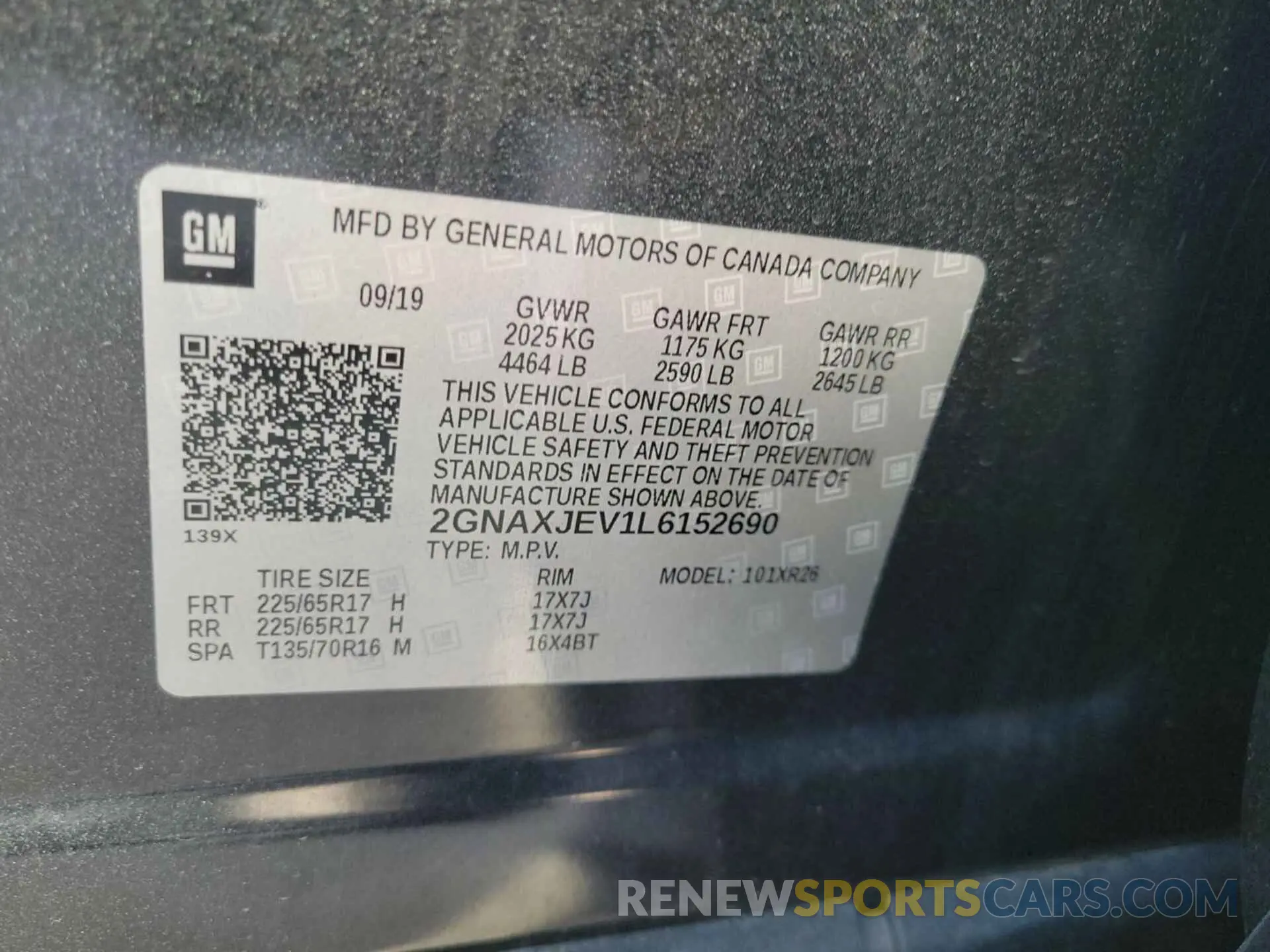 14 Photograph of a damaged car 2GNAXJEV1L6152690 CHEVROLET EQUINOX 2020