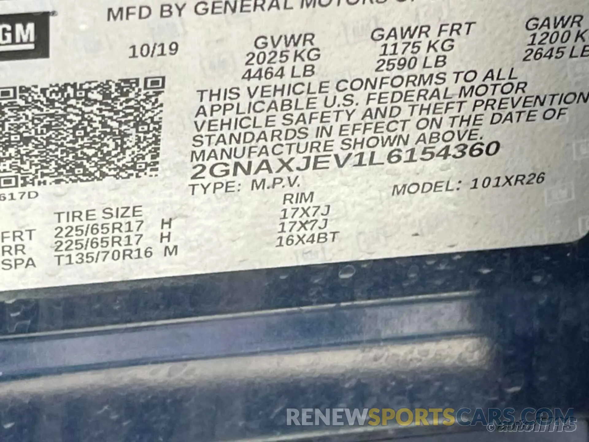 4 Photograph of a damaged car 2GNAXJEV1L6154360 CHEVROLET EQUINOX 2020