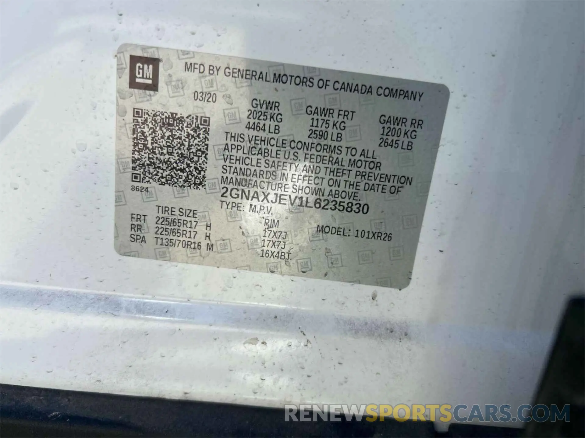11 Photograph of a damaged car 2GNAXJEV1L6235830 CHEVROLET EQUINOX 2020