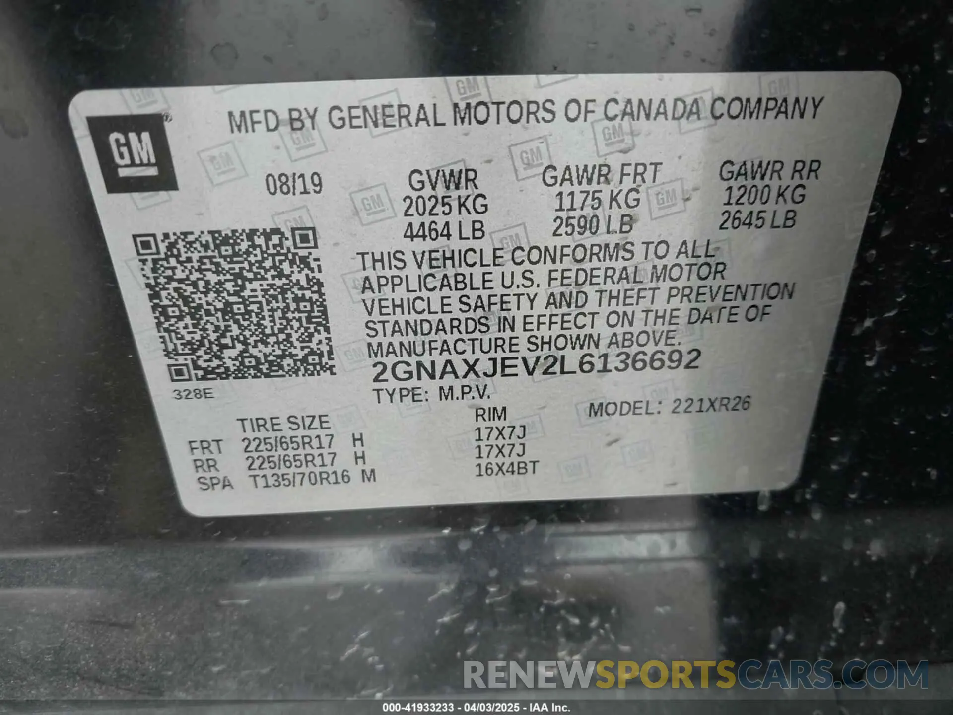 9 Photograph of a damaged car 2GNAXJEV2L6136692 CHEVROLET EQUINOX 2020