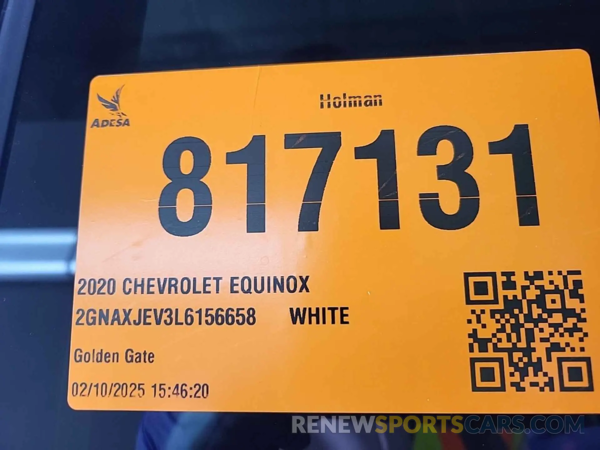 8 Photograph of a damaged car 2GNAXJEV3L6156658 CHEVROLET EQUINOX 2020