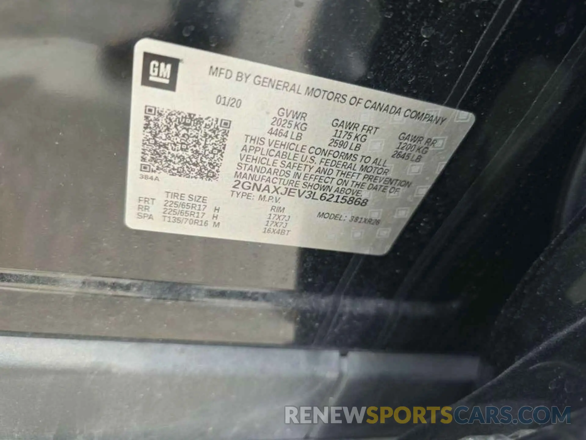 10 Photograph of a damaged car 2GNAXJEV3L6215868 CHEVROLET EQUINOX 2020
