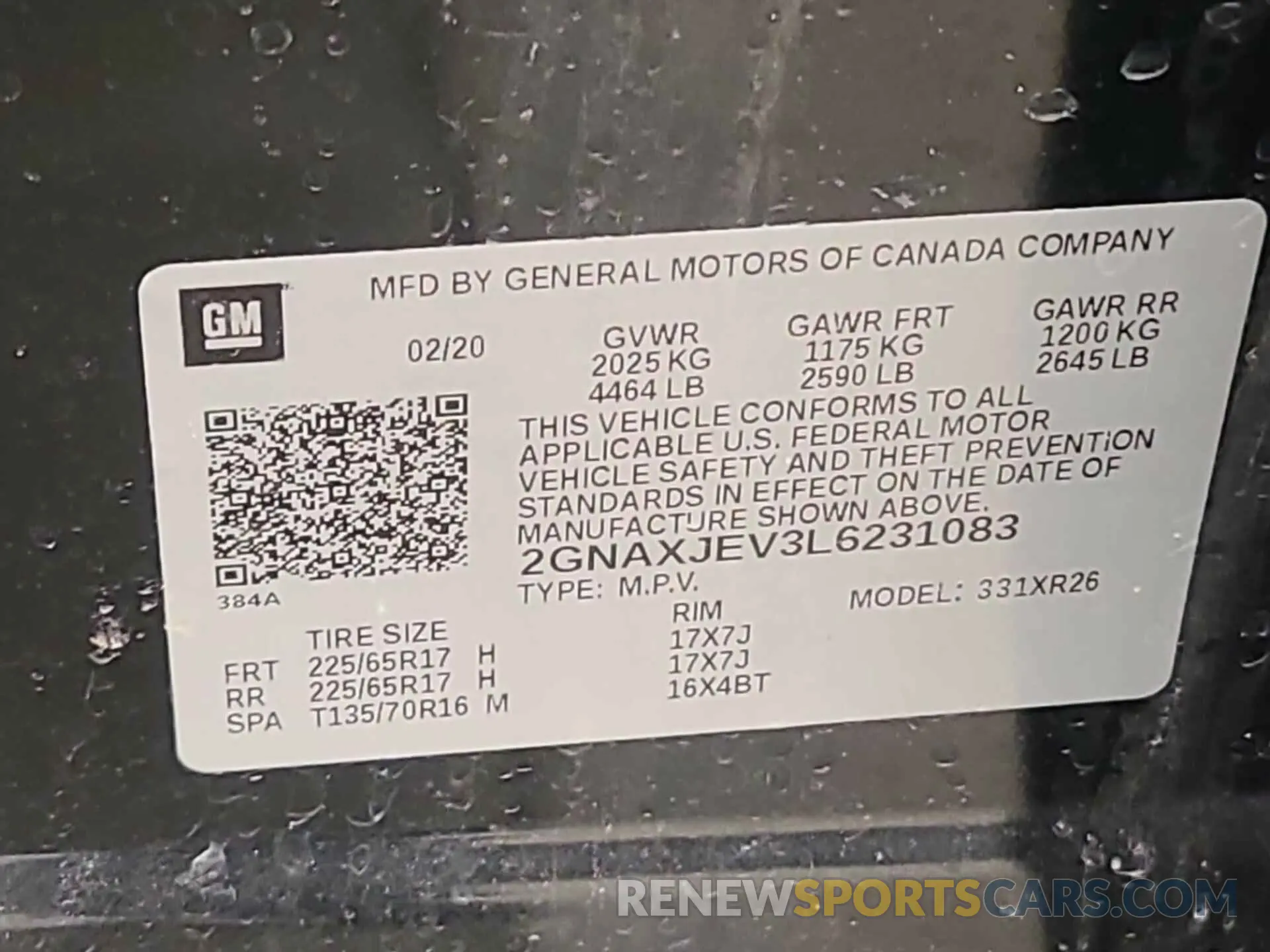 24 Photograph of a damaged car 2GNAXJEV3L6231083 CHEVROLET EQUINOX 2020
