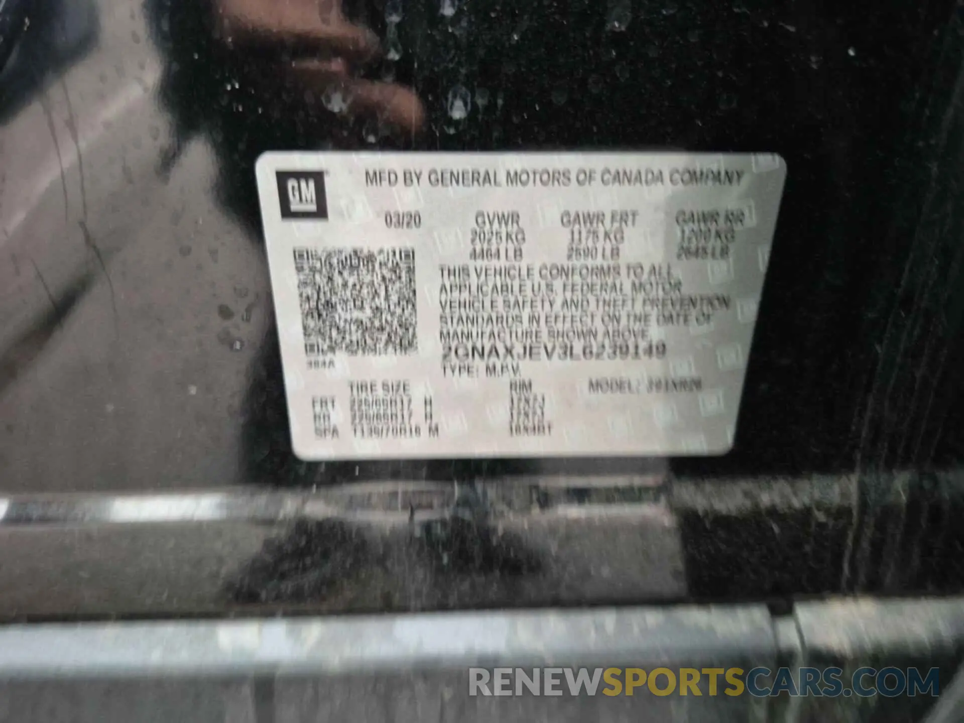15 Photograph of a damaged car 2GNAXJEV3L6239149 CHEVROLET EQUINOX 2020