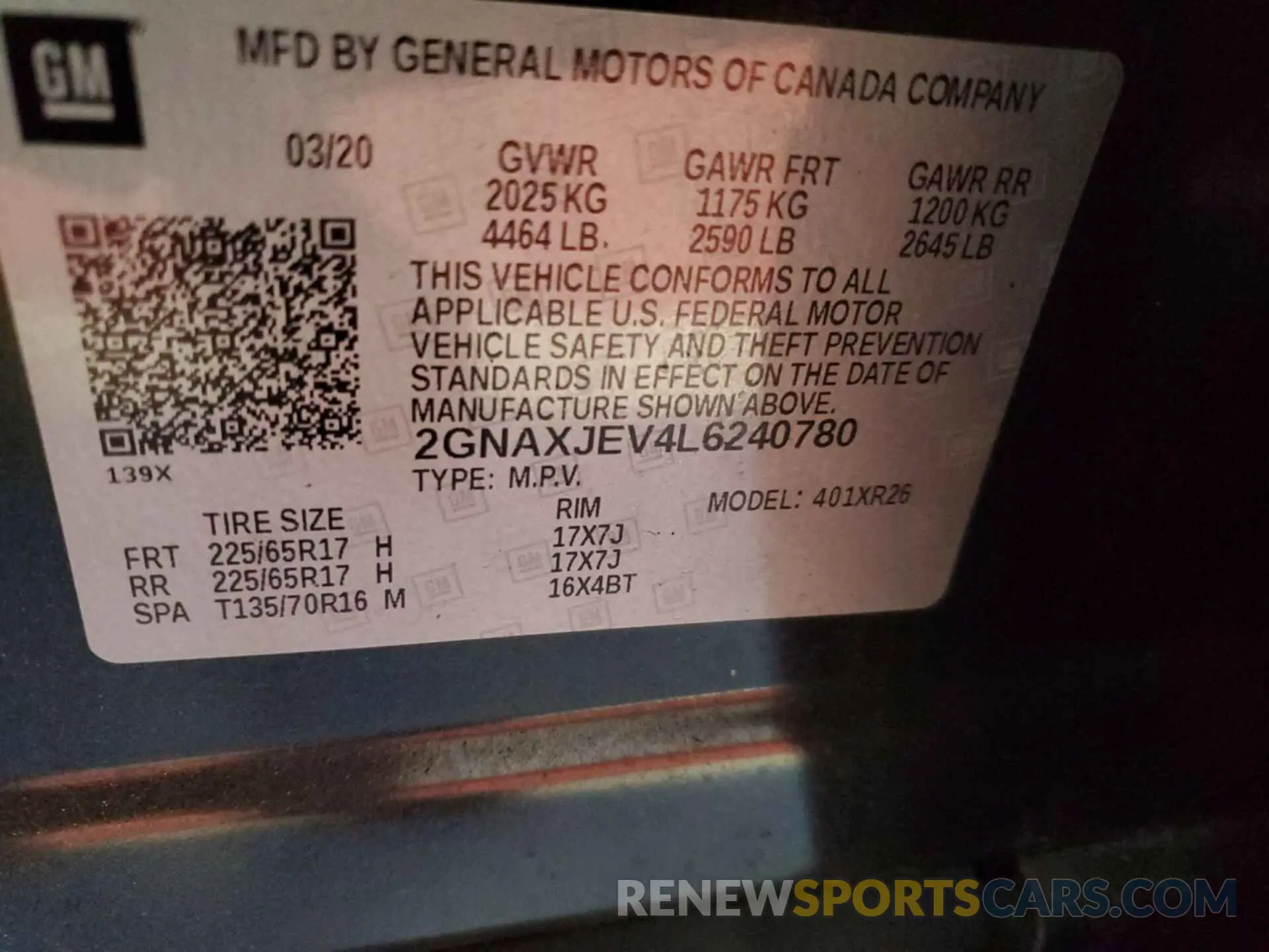 16 Photograph of a damaged car 2GNAXJEV4L6240780 CHEVROLET EQUINOX 2020