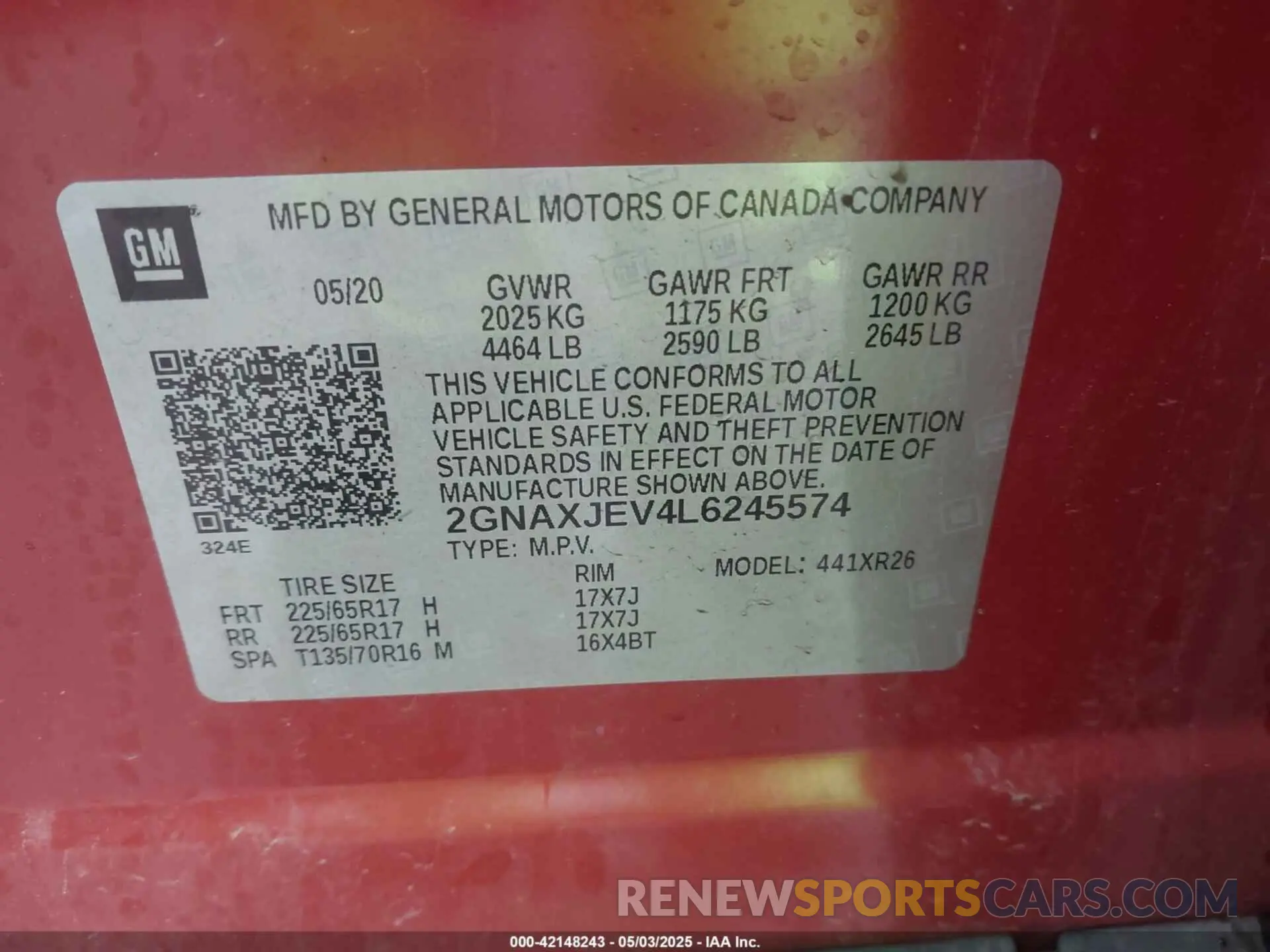 9 Photograph of a damaged car 2GNAXJEV4L6245574 CHEVROLET EQUINOX 2020
