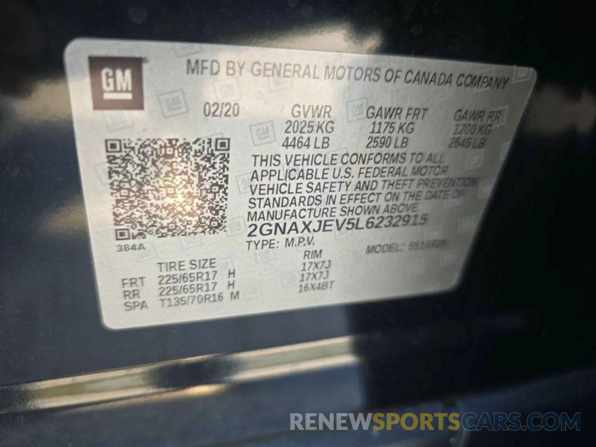 13 Photograph of a damaged car 2GNAXJEV5L6232915 CHEVROLET EQUINOX 2020