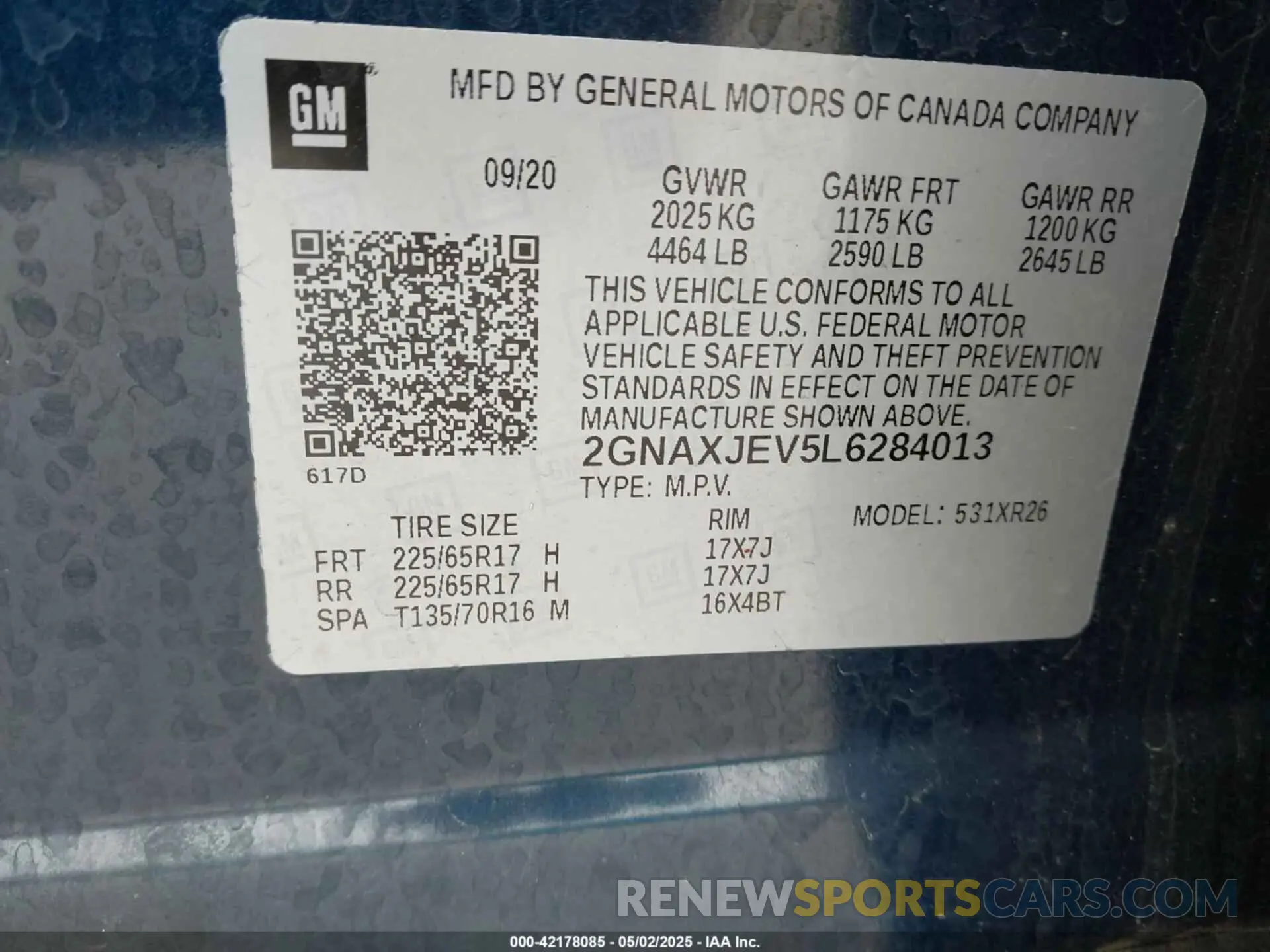 9 Photograph of a damaged car 2GNAXJEV5L6284013 CHEVROLET EQUINOX 2020