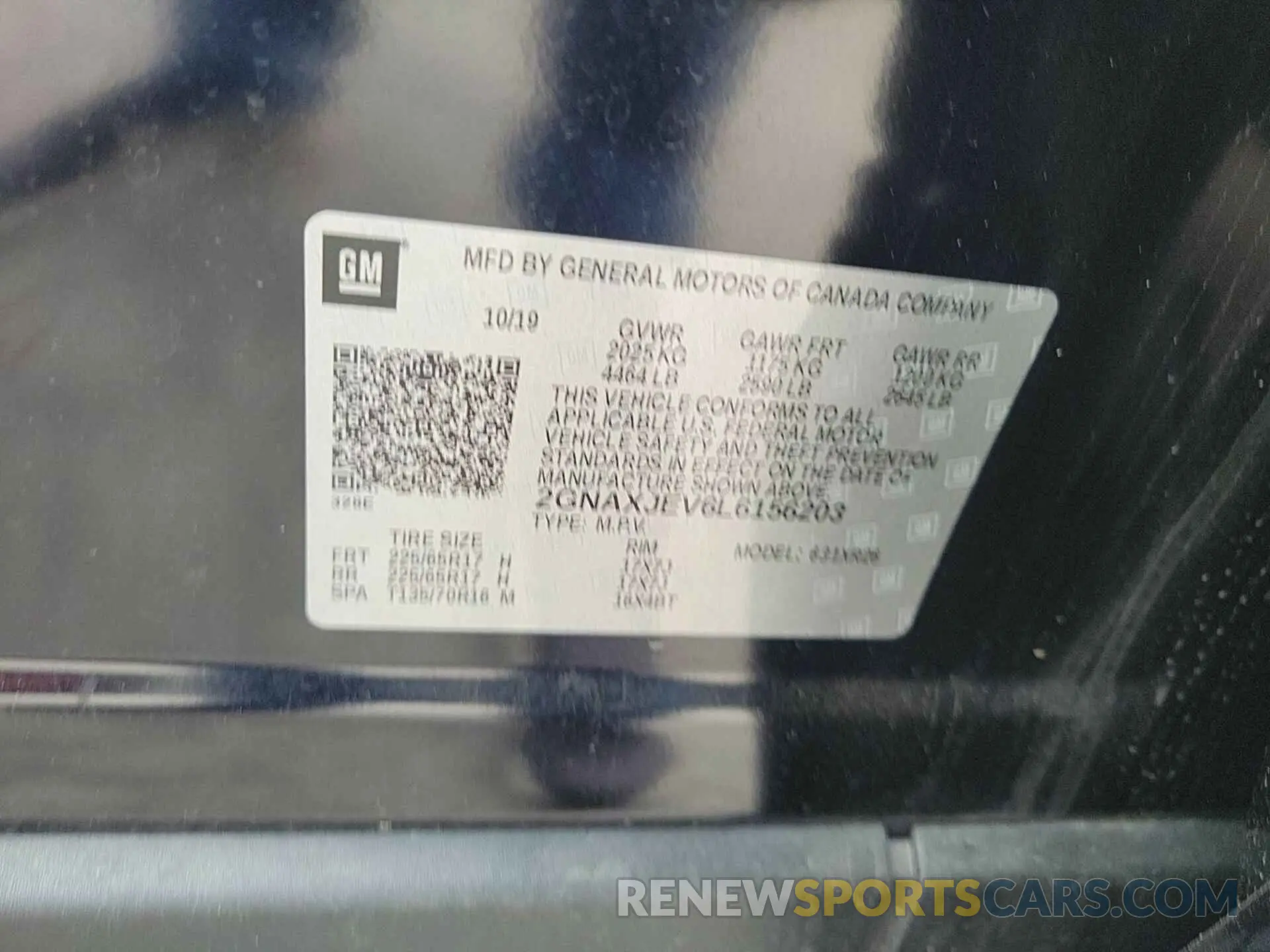 6 Photograph of a damaged car 2GNAXJEV6L6156203 CHEVROLET EQUINOX 2020