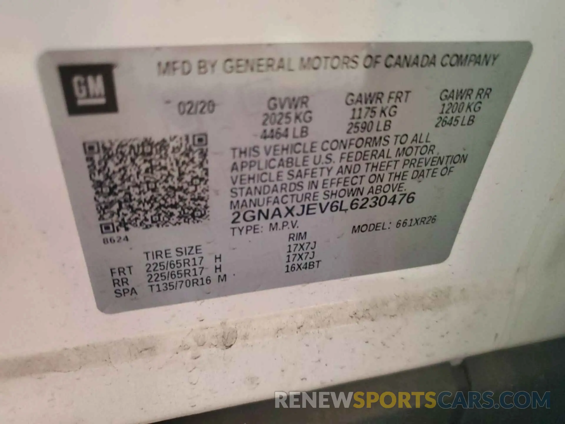 15 Photograph of a damaged car 2GNAXJEV6L6230476 CHEVROLET EQUINOX 2020