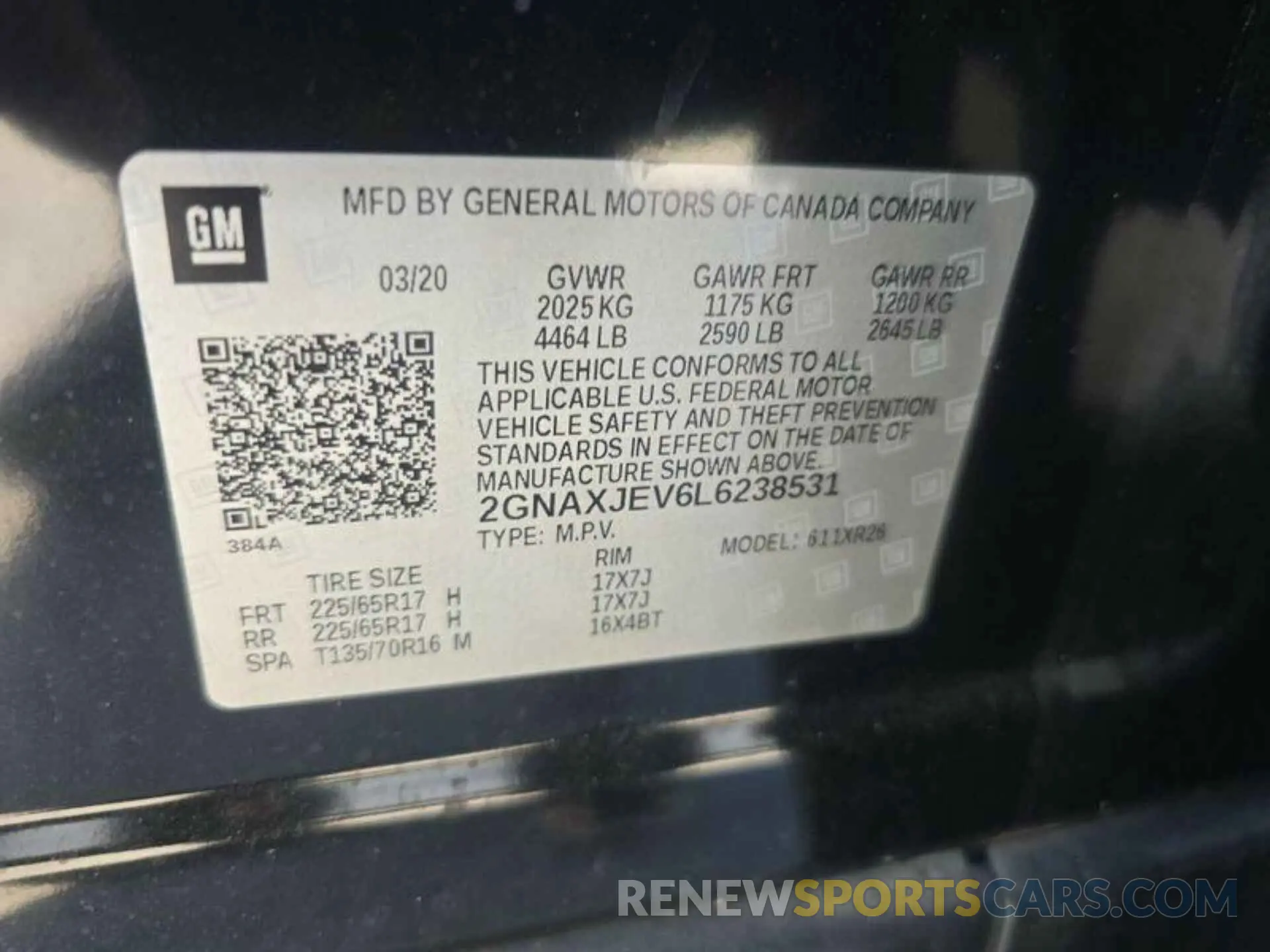 12 Photograph of a damaged car 2GNAXJEV6L6238531 CHEVROLET EQUINOX 2020