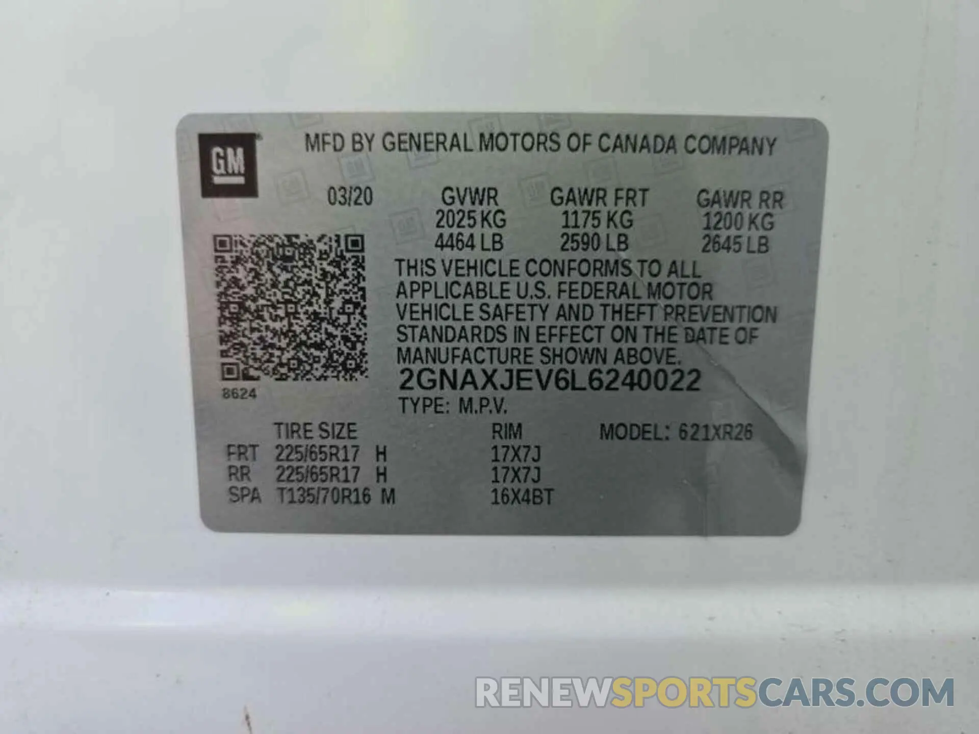 2 Photograph of a damaged car 2GNAXJEV6L6240022 CHEVROLET EQUINOX 2020