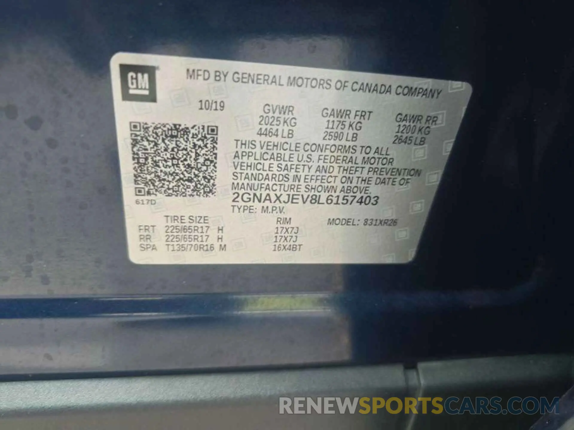 18 Photograph of a damaged car 2GNAXJEV8L6157403 CHEVROLET EQUINOX 2020