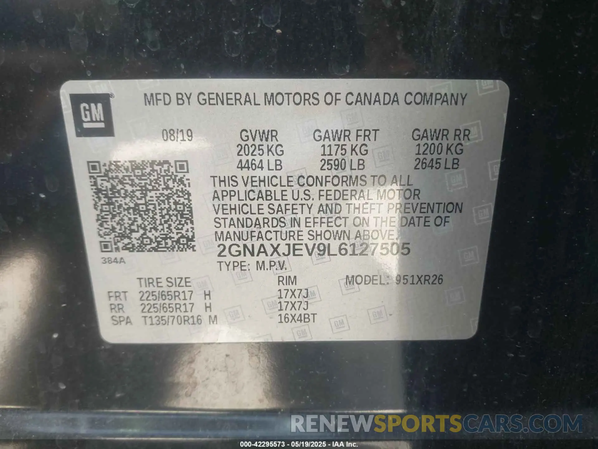 9 Photograph of a damaged car 2GNAXJEV9L6127505 CHEVROLET EQUINOX 2020