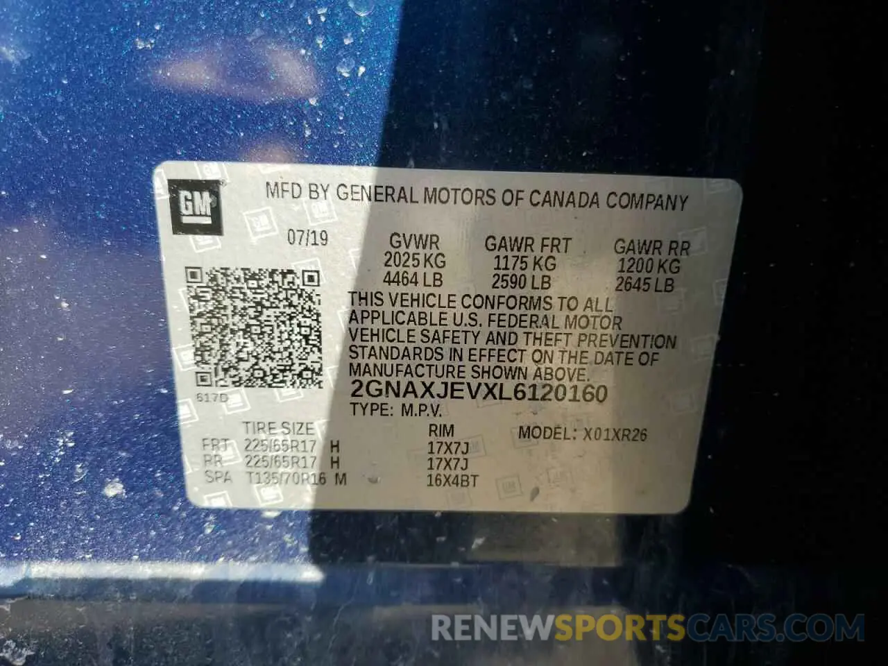 15 Photograph of a damaged car 2GNAXJEVXL6120160 CHEVROLET EQUINOX 2020