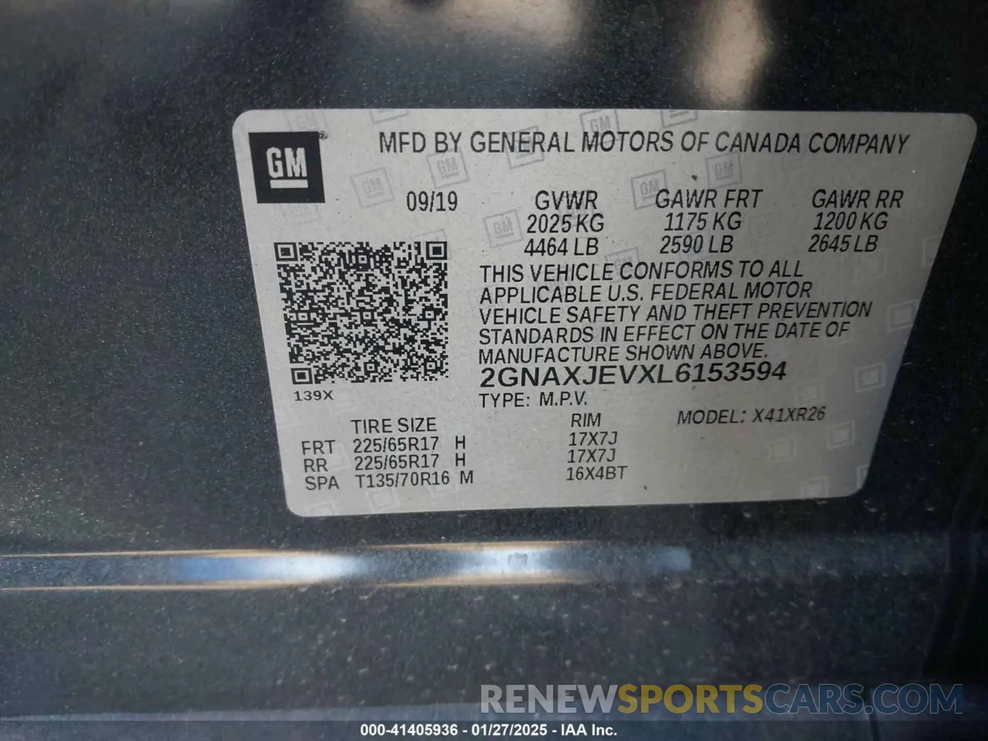 9 Photograph of a damaged car 2GNAXJEVXL6153594 CHEVROLET EQUINOX 2020