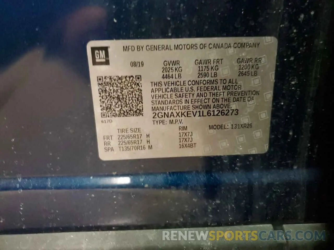 13 Photograph of a damaged car 2GNAXKEV1L6126273 CHEVROLET EQUINOX 2020