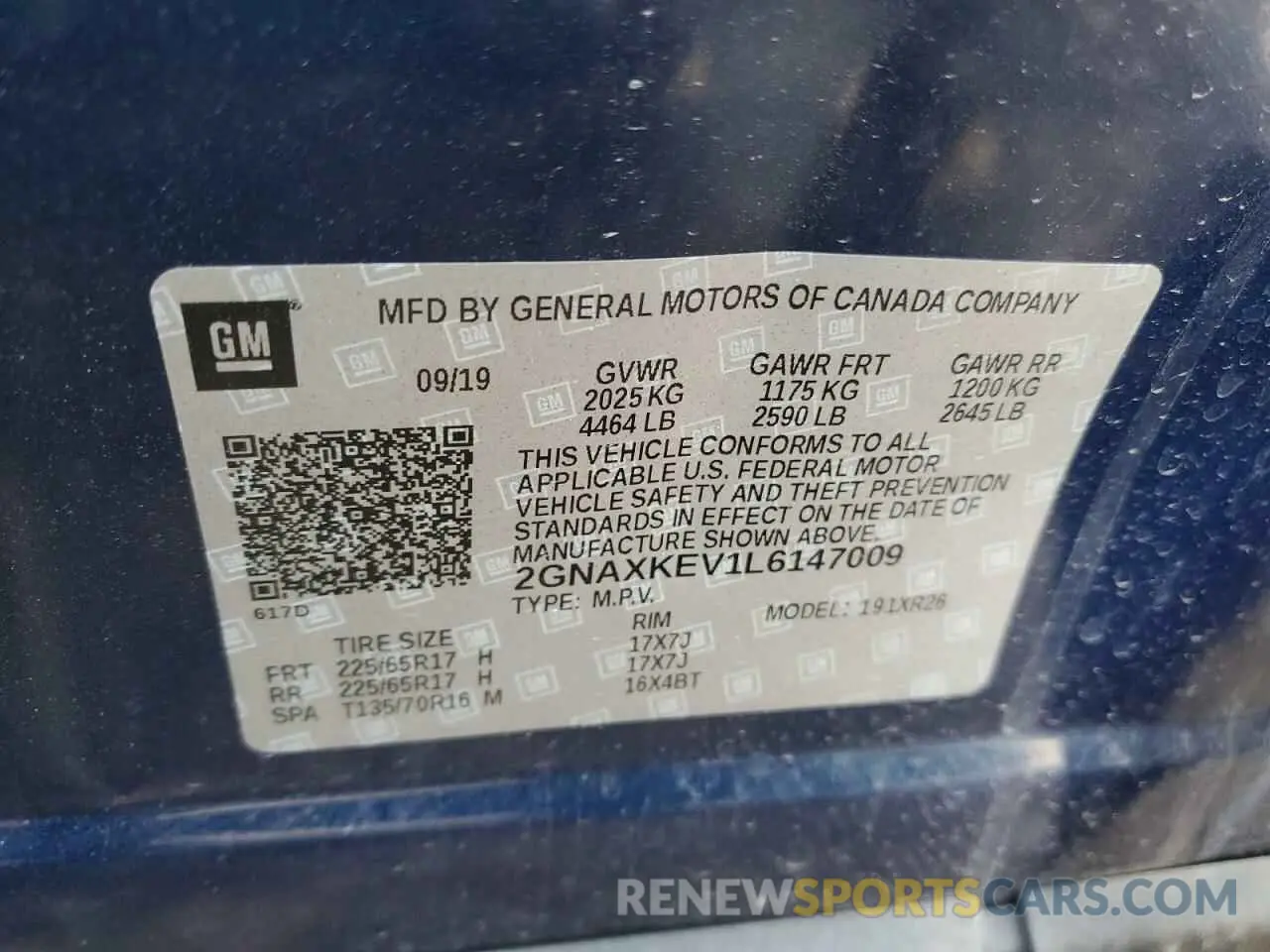 14 Photograph of a damaged car 2GNAXKEV1L6147009 CHEVROLET EQUINOX 2020