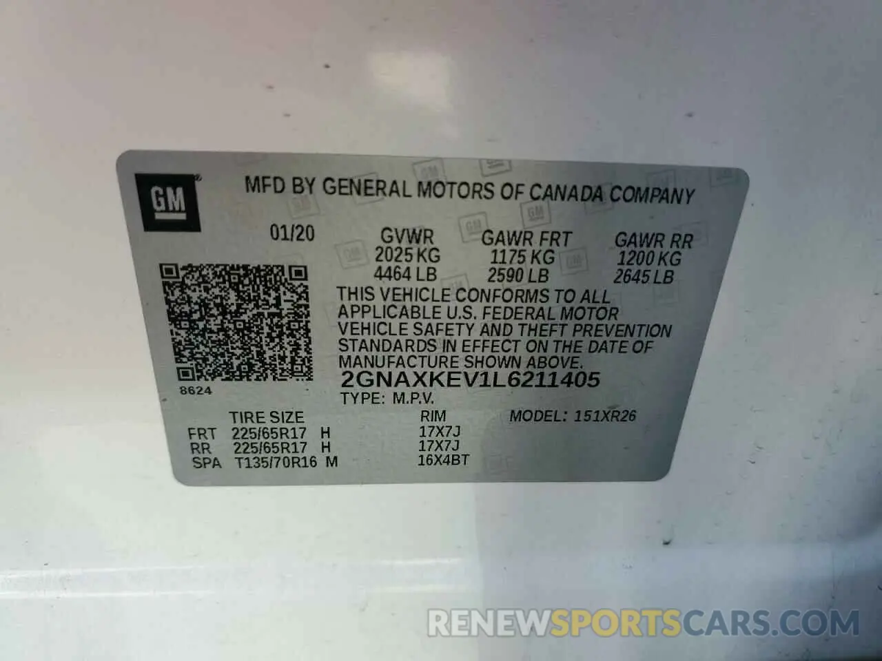 12 Photograph of a damaged car 2GNAXKEV1L6211405 CHEVROLET EQUINOX 2020