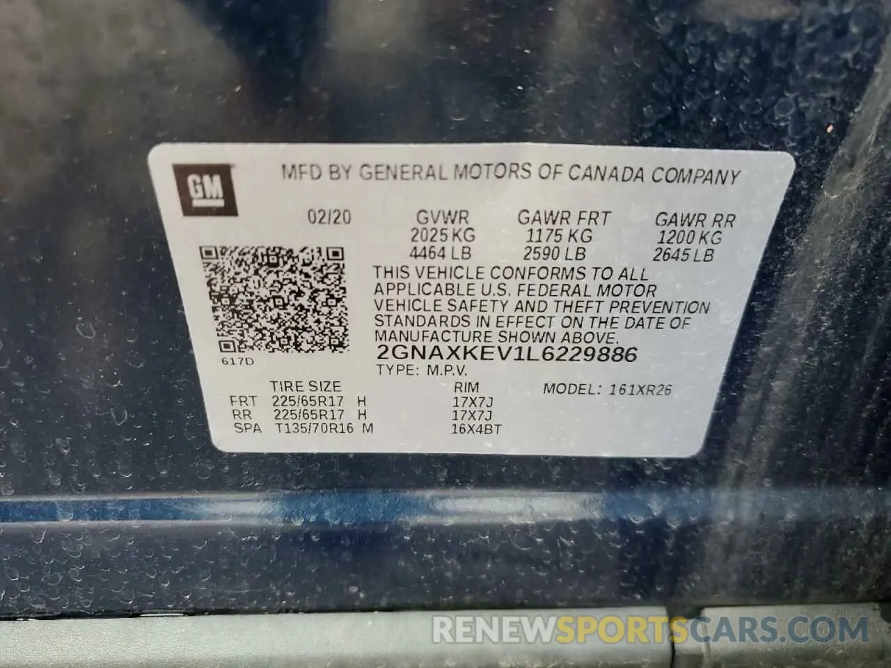 13 Photograph of a damaged car 2GNAXKEV1L6229886 CHEVROLET EQUINOX 2020