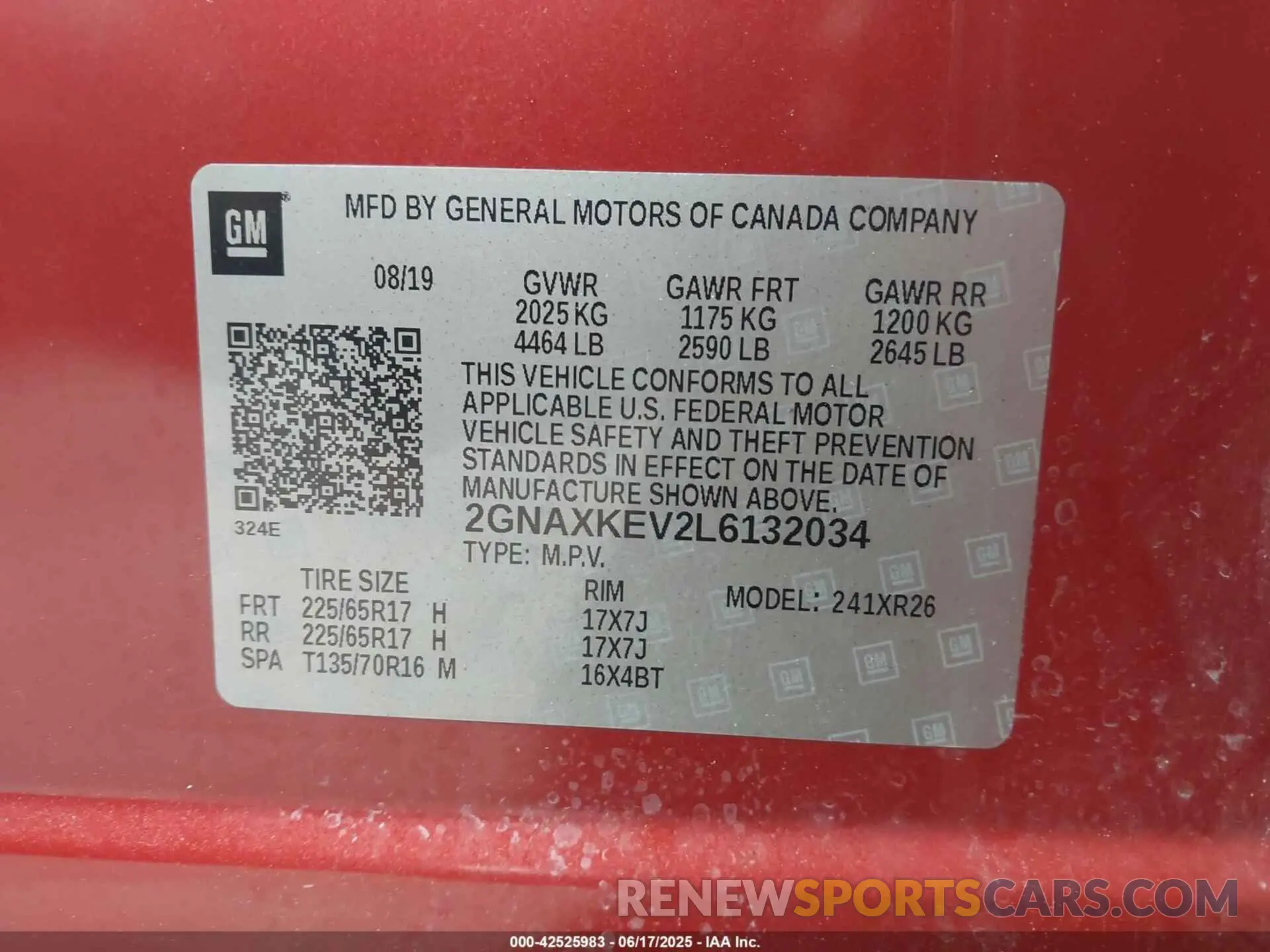 9 Photograph of a damaged car 2GNAXKEV2L6132034 CHEVROLET EQUINOX 2020