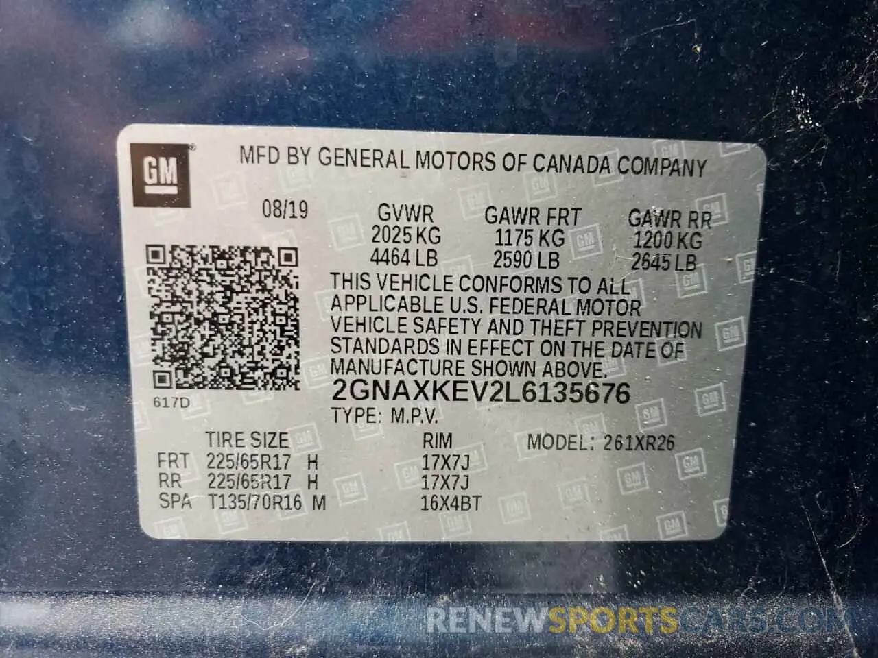 13 Photograph of a damaged car 2GNAXKEV2L6135676 CHEVROLET EQUINOX 2020