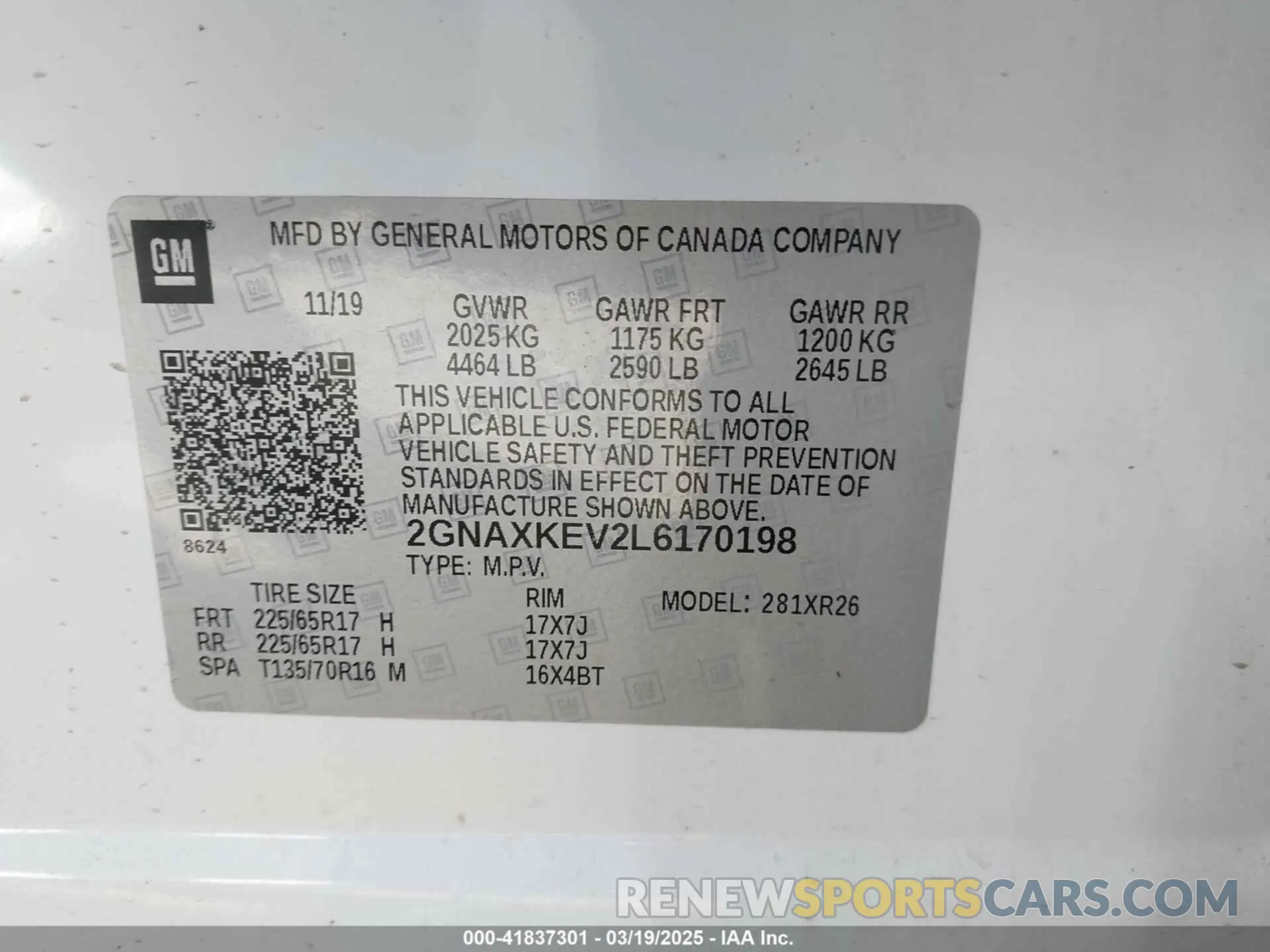 9 Photograph of a damaged car 2GNAXKEV2L6170198 CHEVROLET EQUINOX 2020