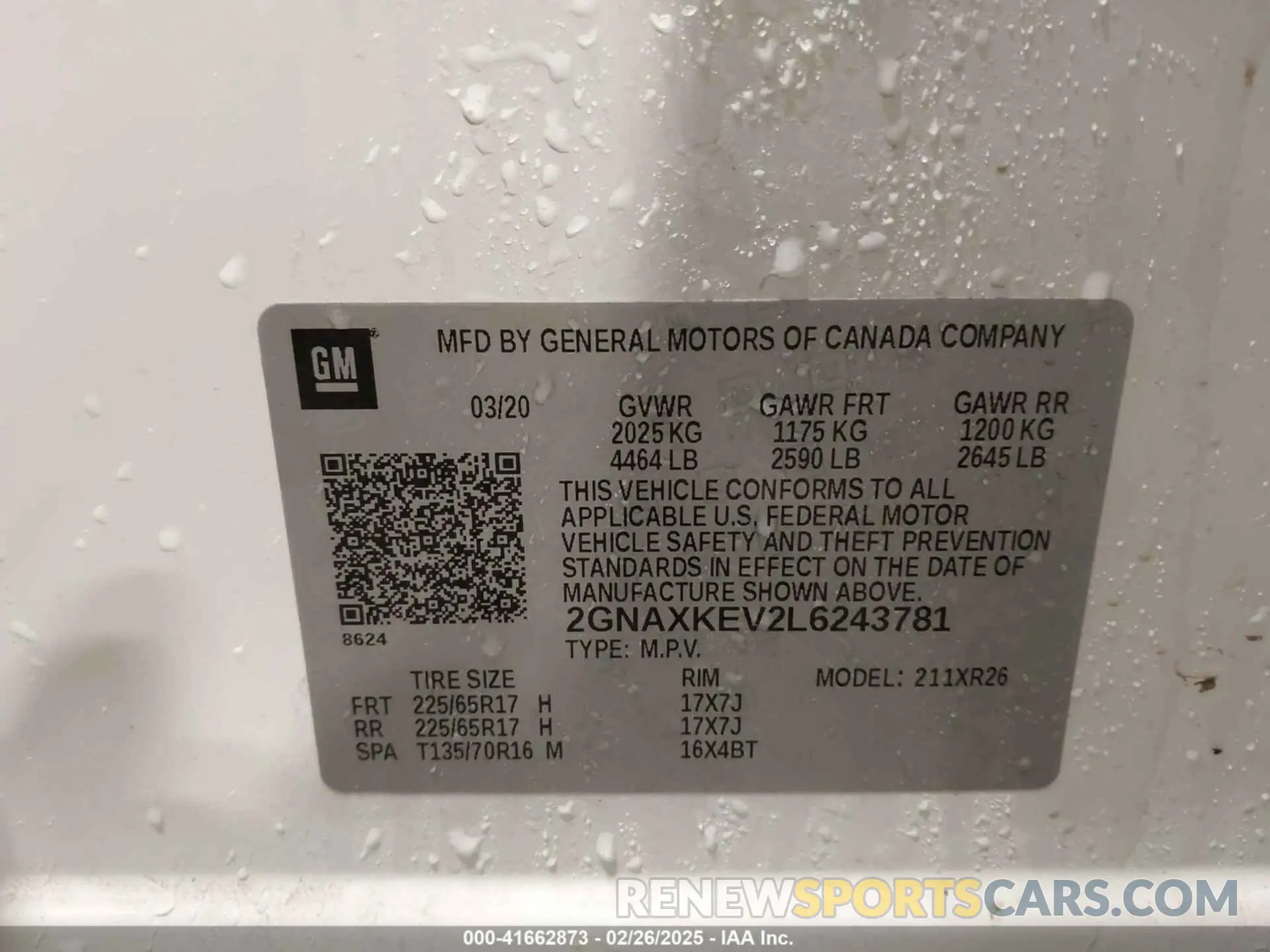 9 Photograph of a damaged car 2GNAXKEV2L6243781 CHEVROLET EQUINOX 2020