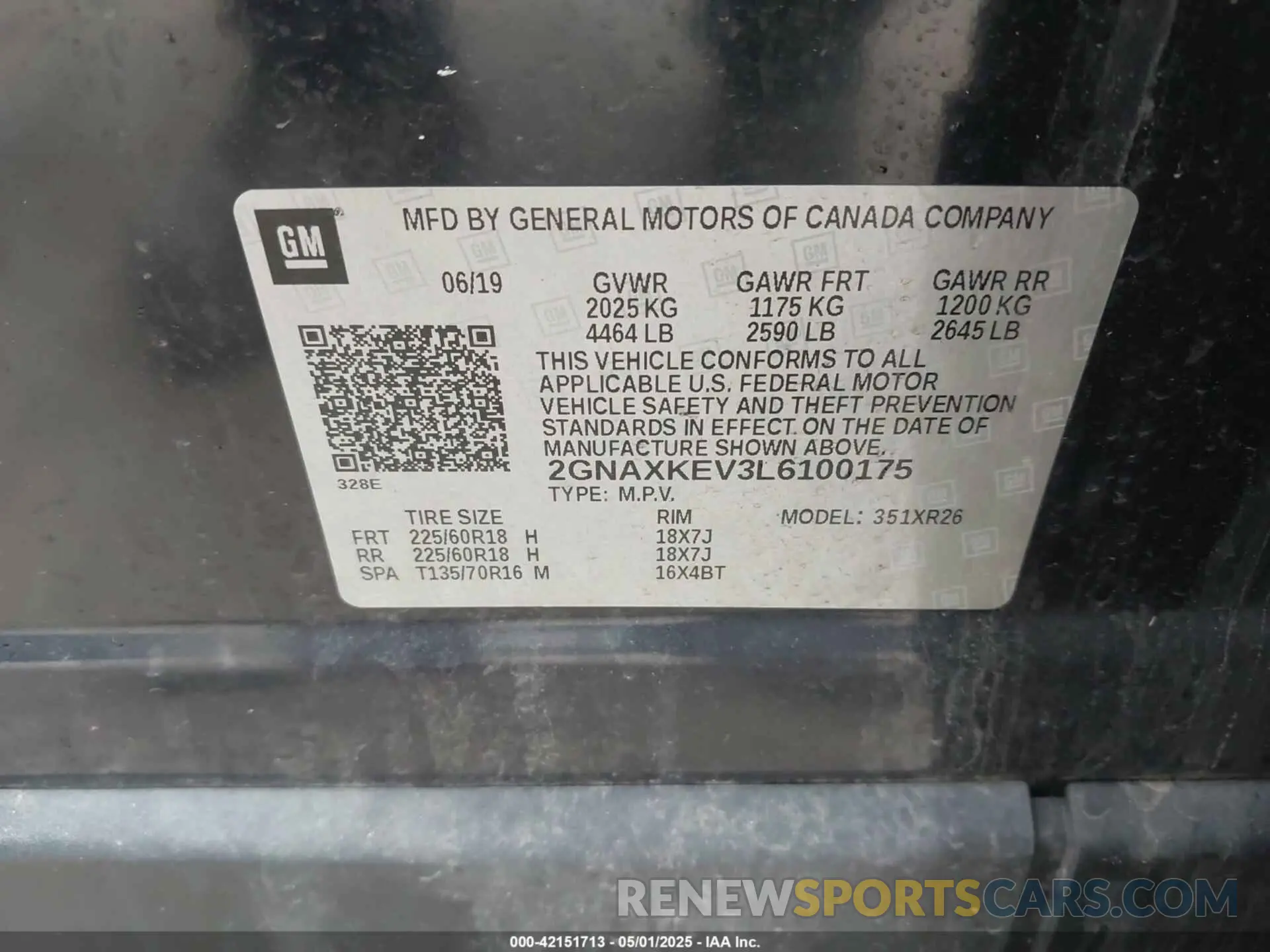 9 Photograph of a damaged car 2GNAXKEV3L6100175 CHEVROLET EQUINOX 2020