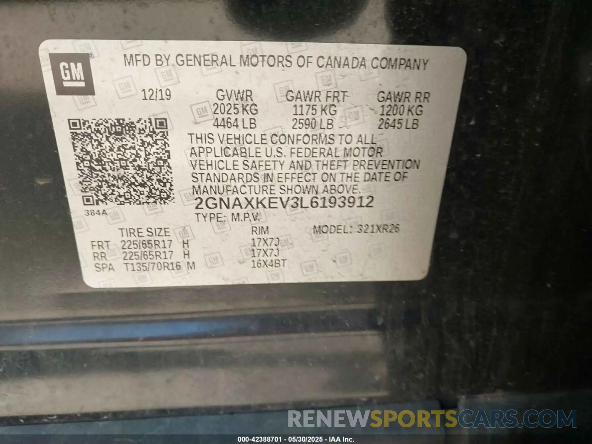 9 Photograph of a damaged car 2GNAXKEV3L6193912 CHEVROLET EQUINOX 2020