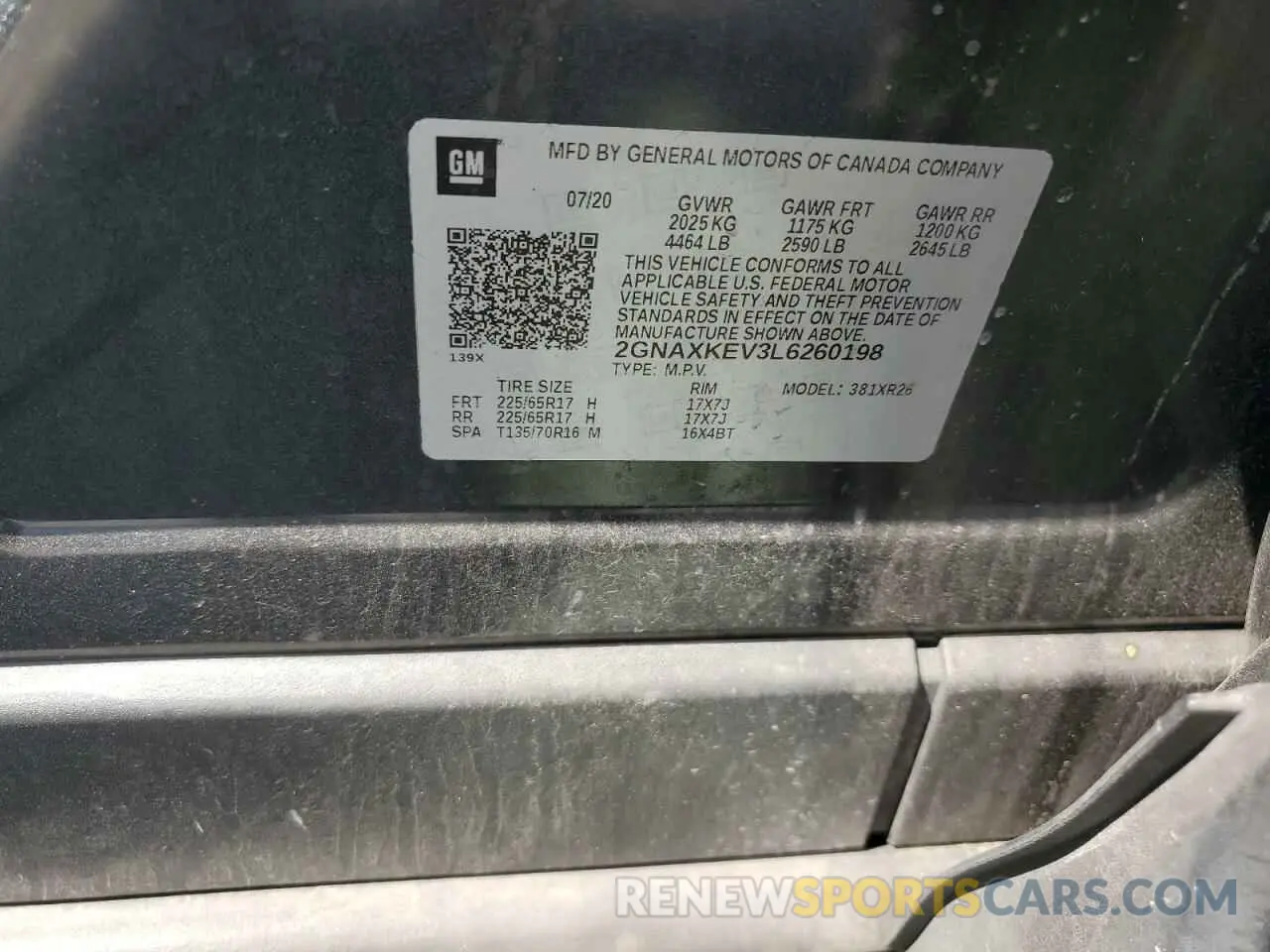 13 Photograph of a damaged car 2GNAXKEV3L6260198 CHEVROLET EQUINOX 2020