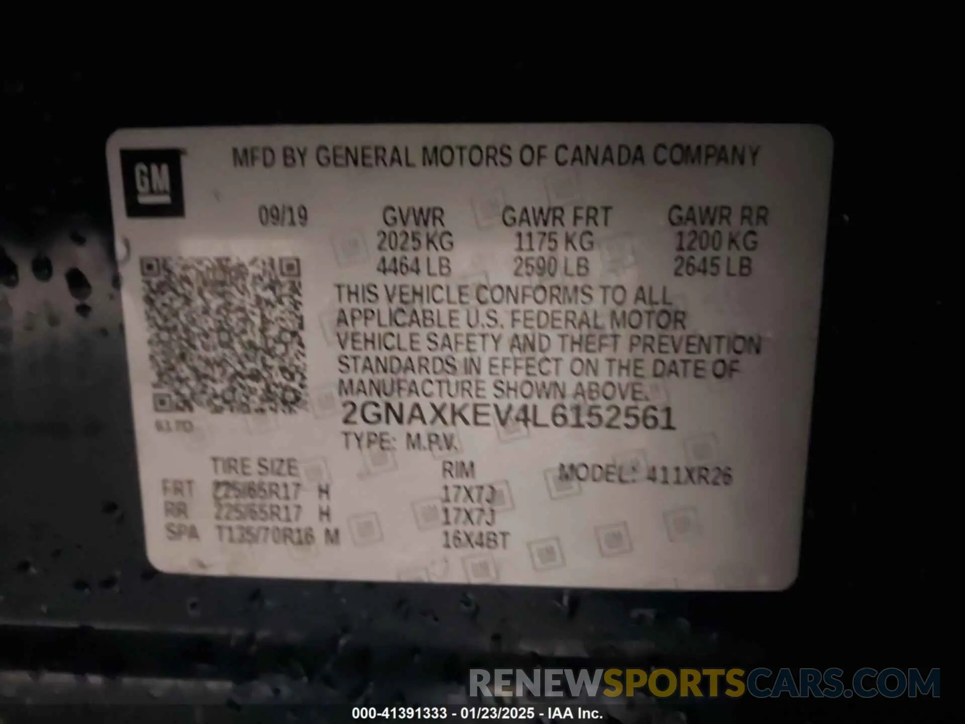 9 Photograph of a damaged car 2GNAXKEV4L6152561 CHEVROLET EQUINOX 2020