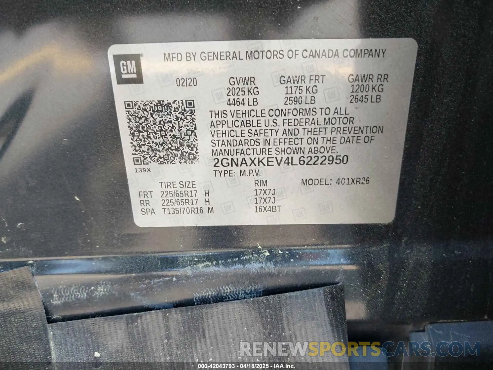 9 Photograph of a damaged car 2GNAXKEV4L6222950 CHEVROLET EQUINOX 2020
